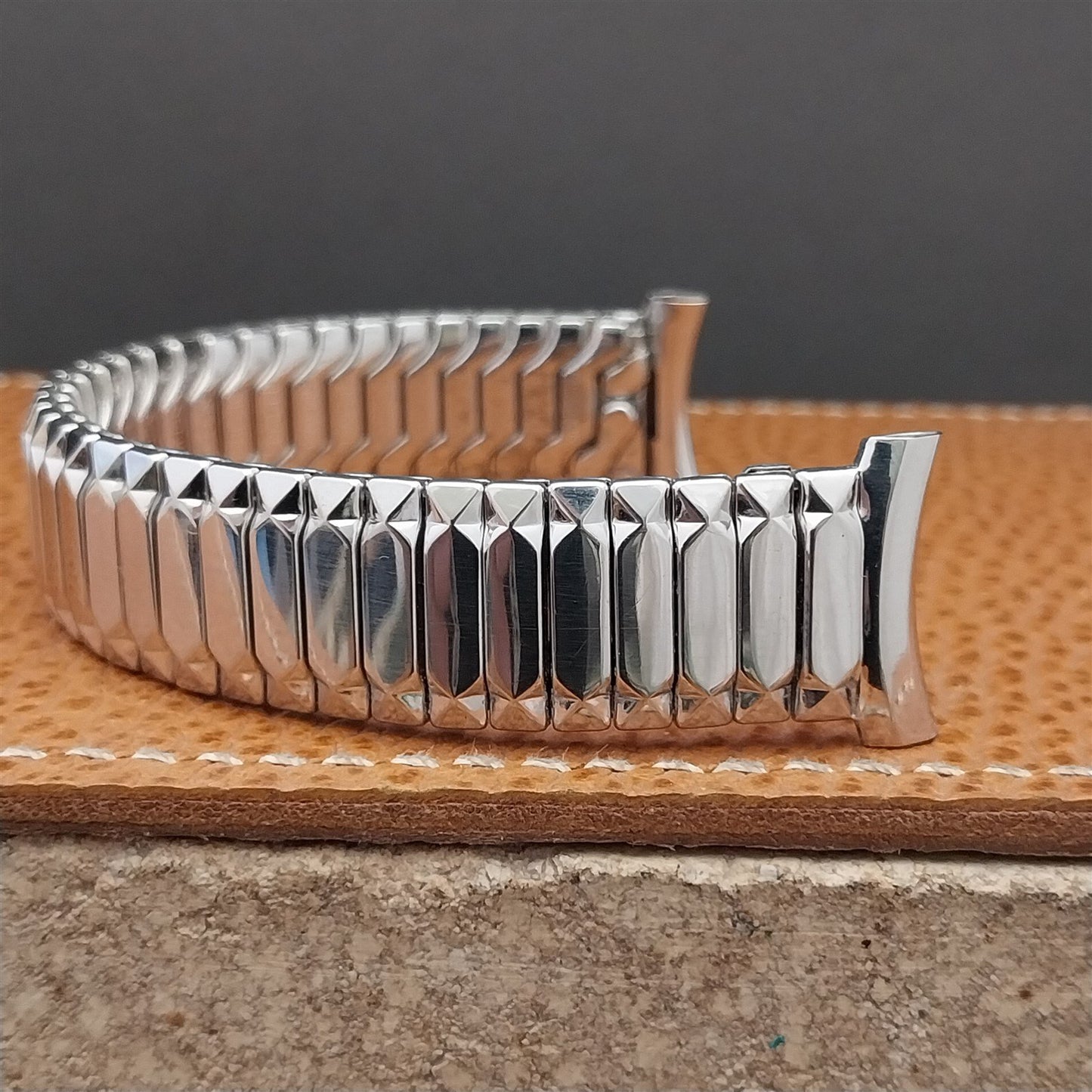 Vintage 19mm 18mm 16mm 1953 Speidel First Nighter White Gold-Fill NOS Watch Band