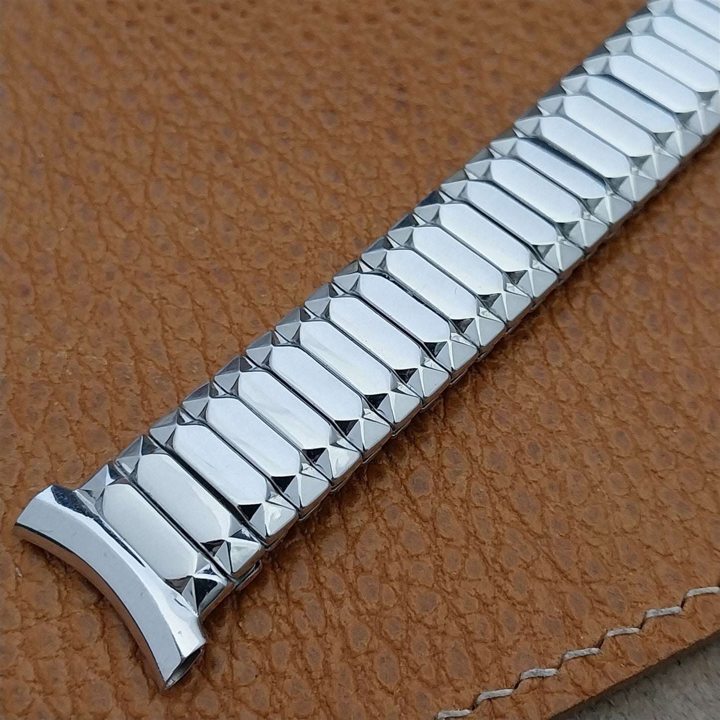 Vintage 19mm 18mm 16mm 1953 Speidel First Nighter White Gold-Fill NOS Watch Band