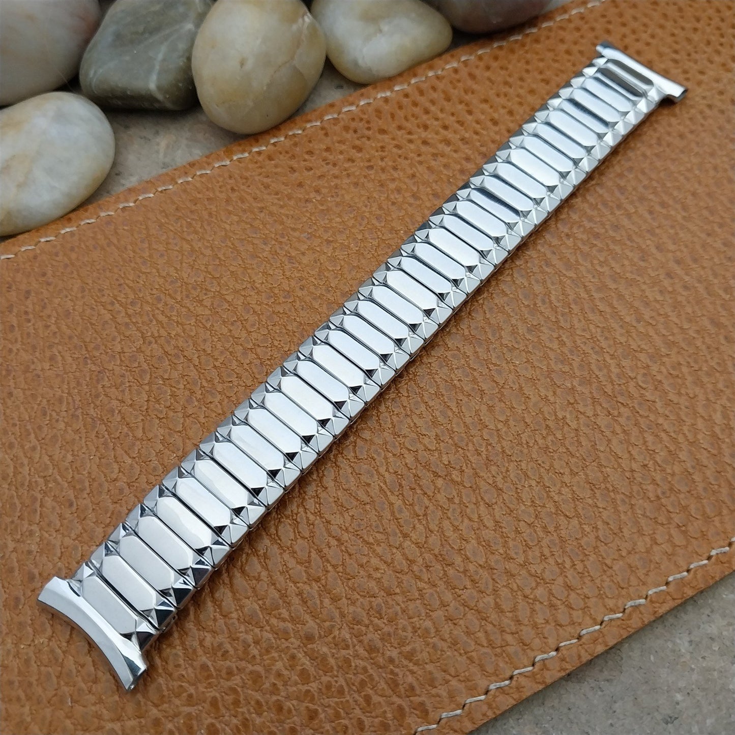 Vintage 19mm 18mm 16mm 1953 Speidel First Nighter White Gold-Fill NOS Watch Band