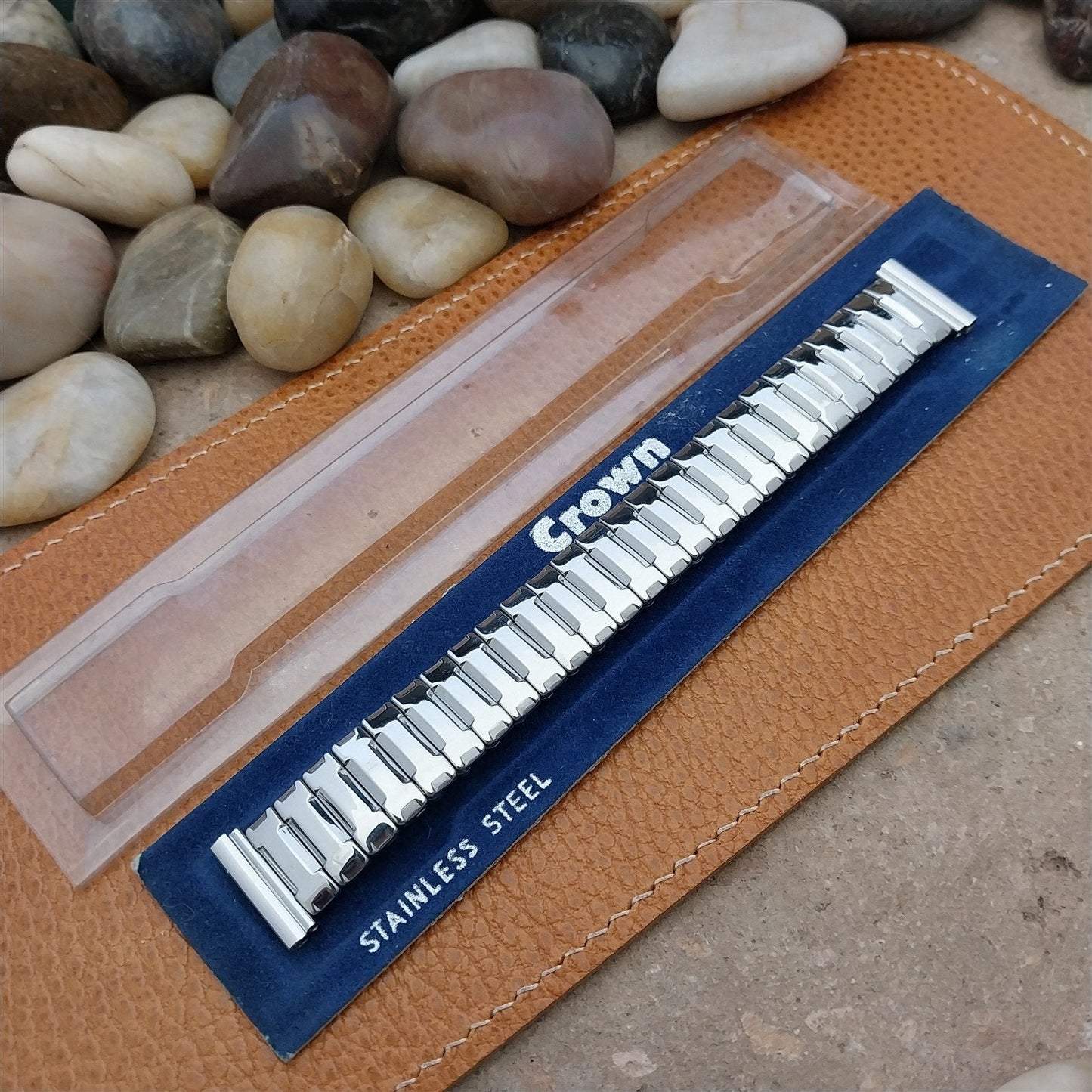 18mm 17mm 16mm Crown USA 1950s Stainless Steel Expansion NOS Unused Watch Band