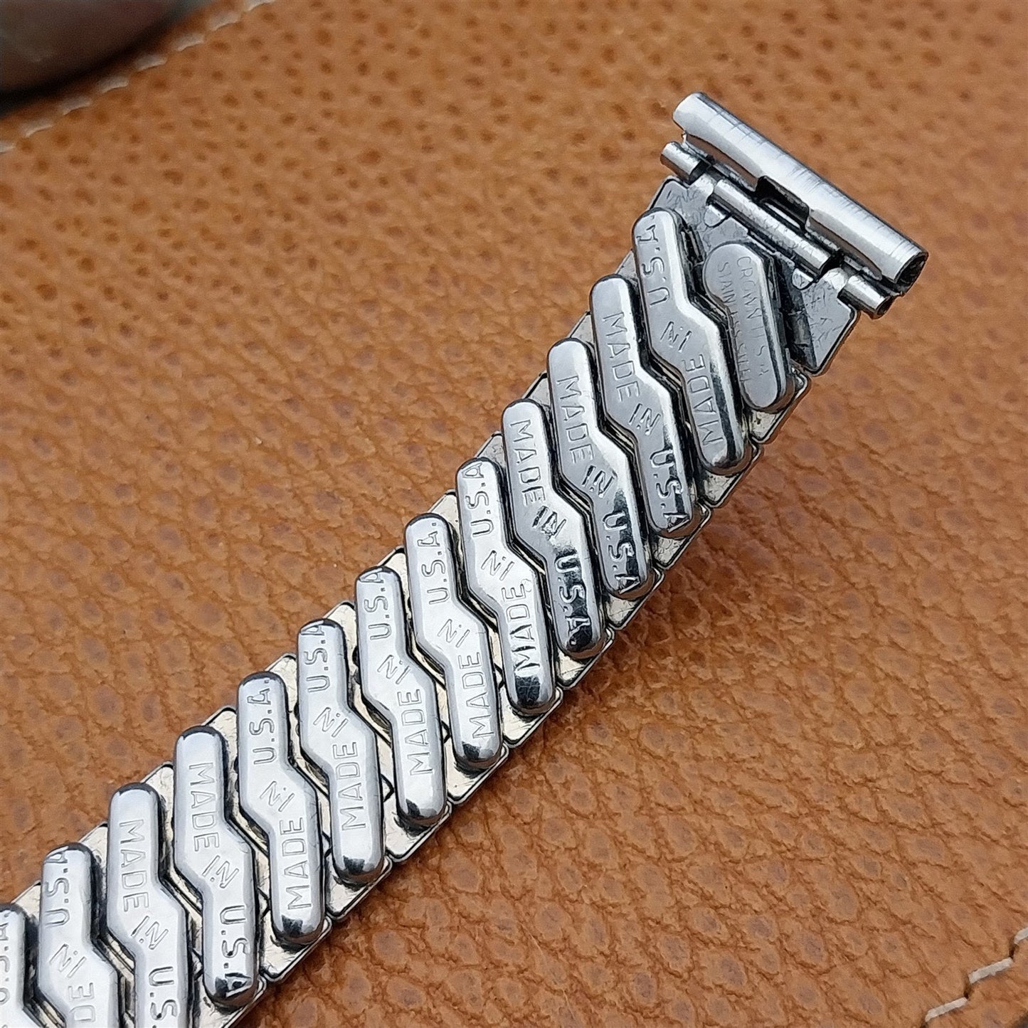 18mm 17mm 16mm Crown USA 1950s Stainless Steel Expansion NOS Unused Watch Band