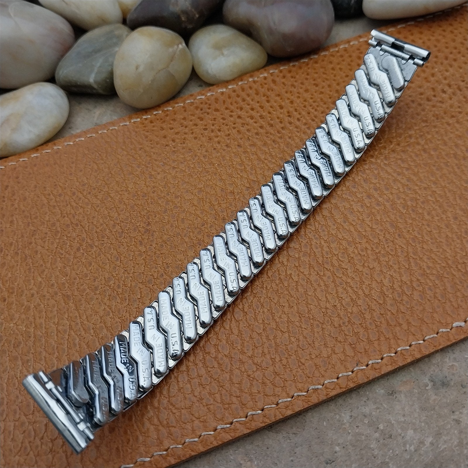 18mm 17mm 16mm Crown USA 1950s Stainless Steel Expansion NOS Unused Watch Band