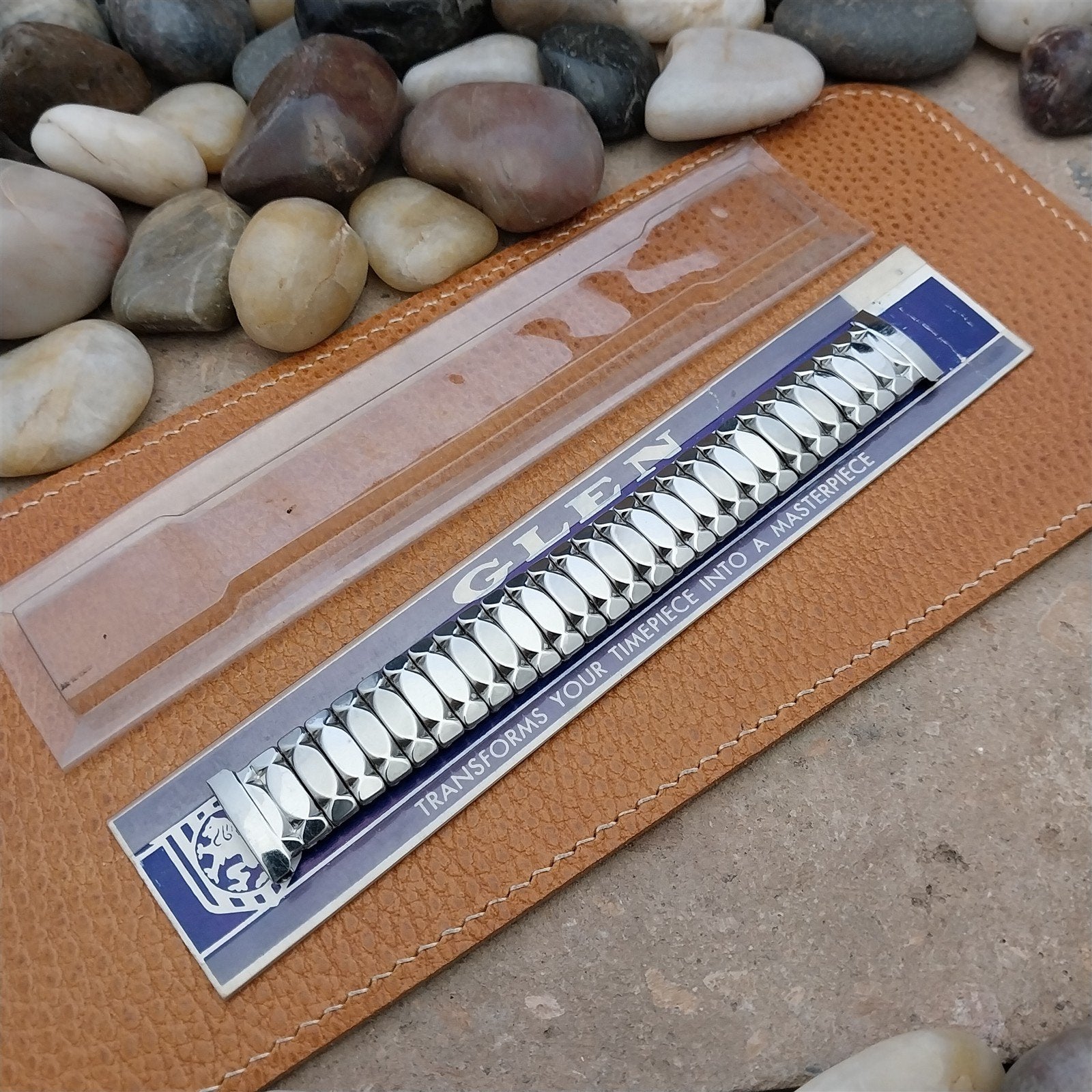 Vintage Glen 16mm 18mm 19mm Stainless Steel Expansion 1950s Unused Watch Band