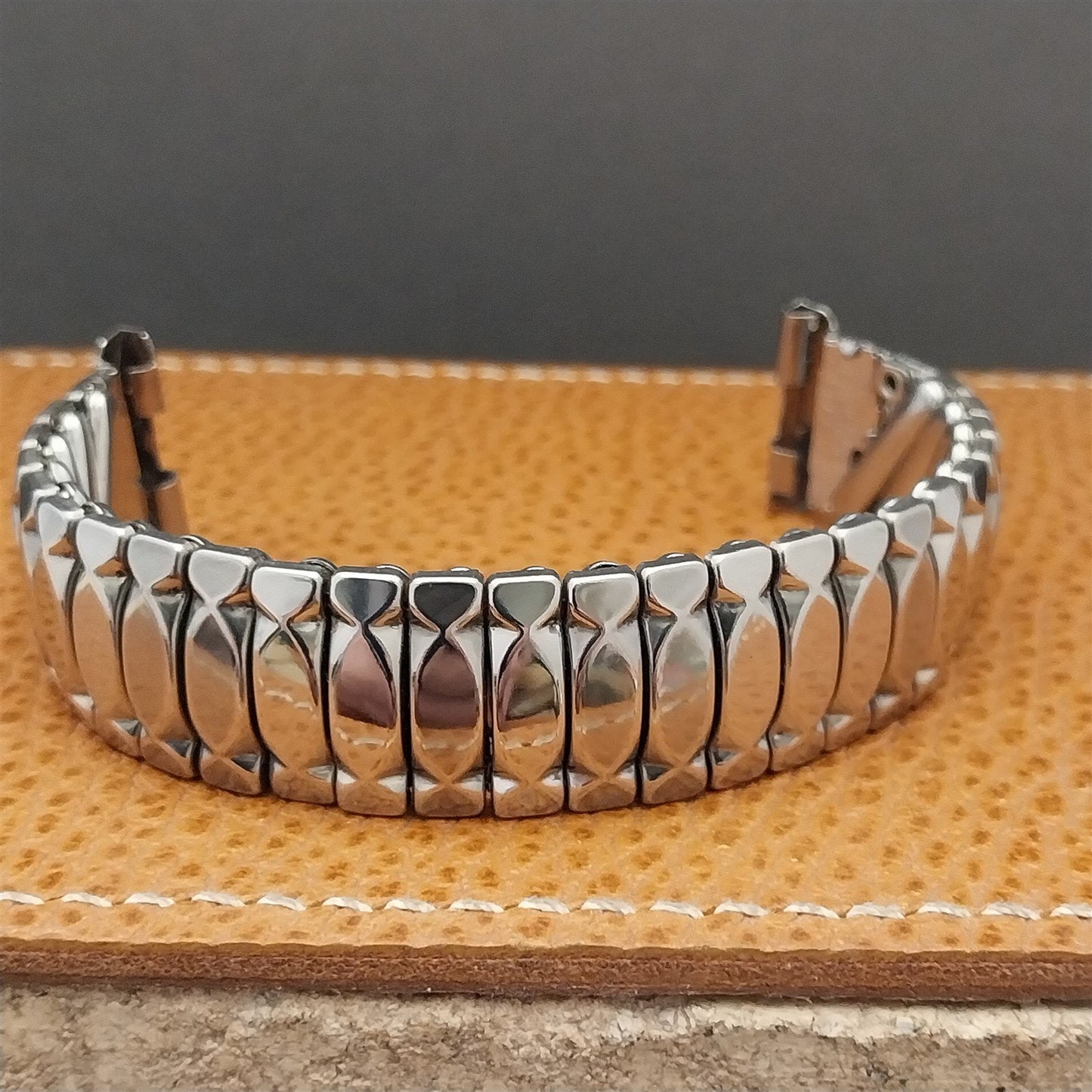 Vintage Glen 16mm 18mm 19mm Stainless Steel Expansion 1950s Unused Watch Band