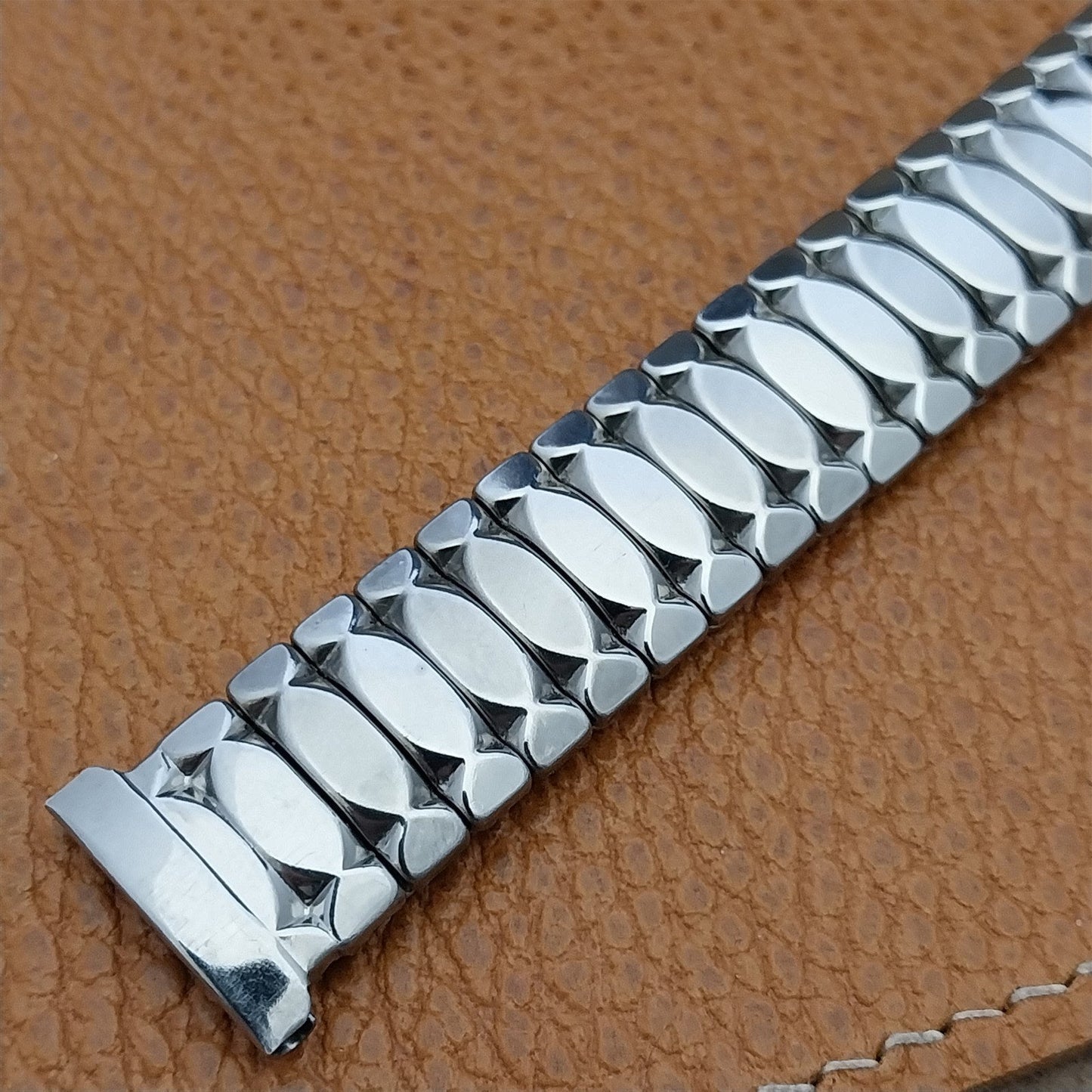 Vintage Glen 16mm 18mm 19mm Stainless Steel Expansion 1950s Unused Watch Band