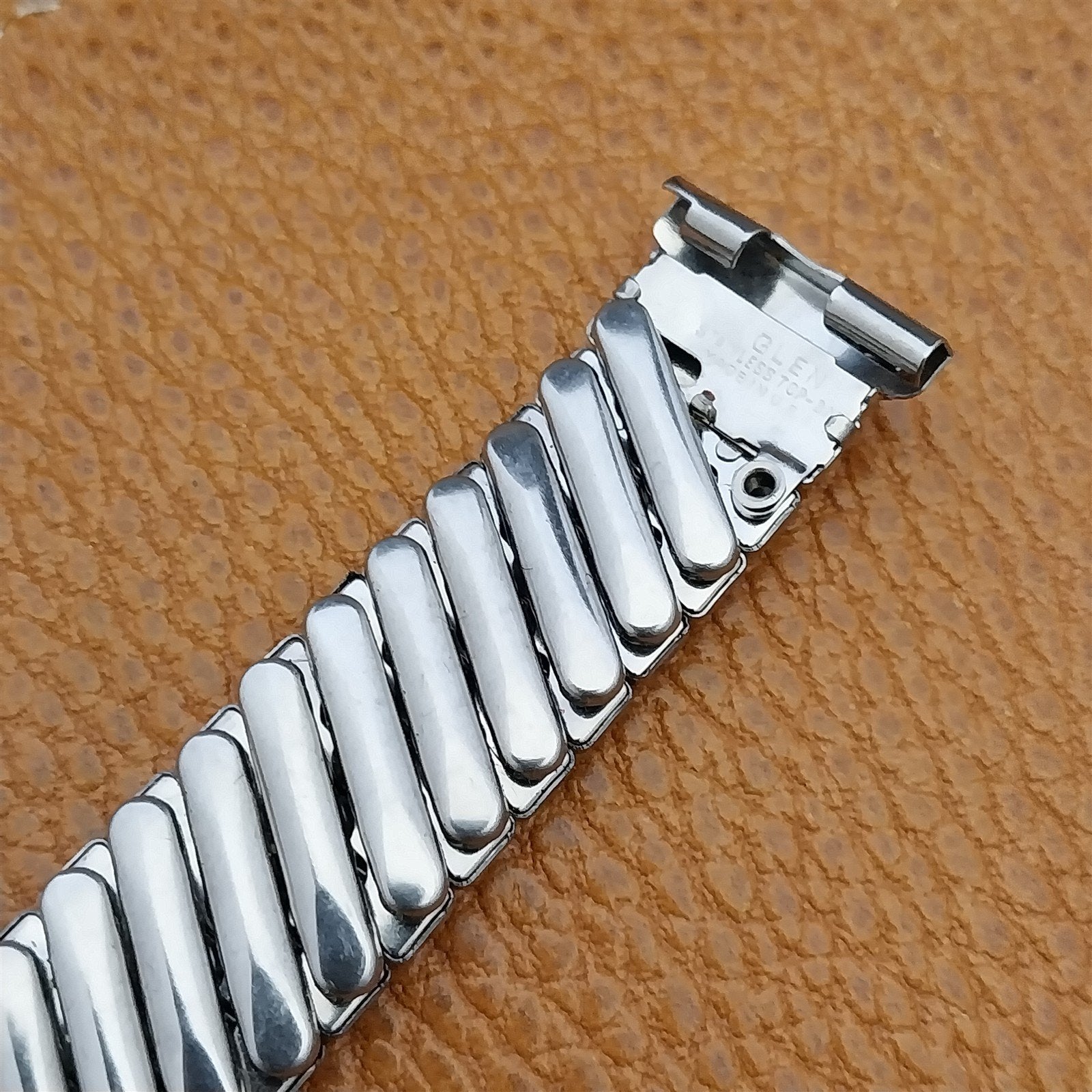 Vintage Glen 16mm 18mm 19mm Stainless Steel Expansion 1950s Unused Watch Band
