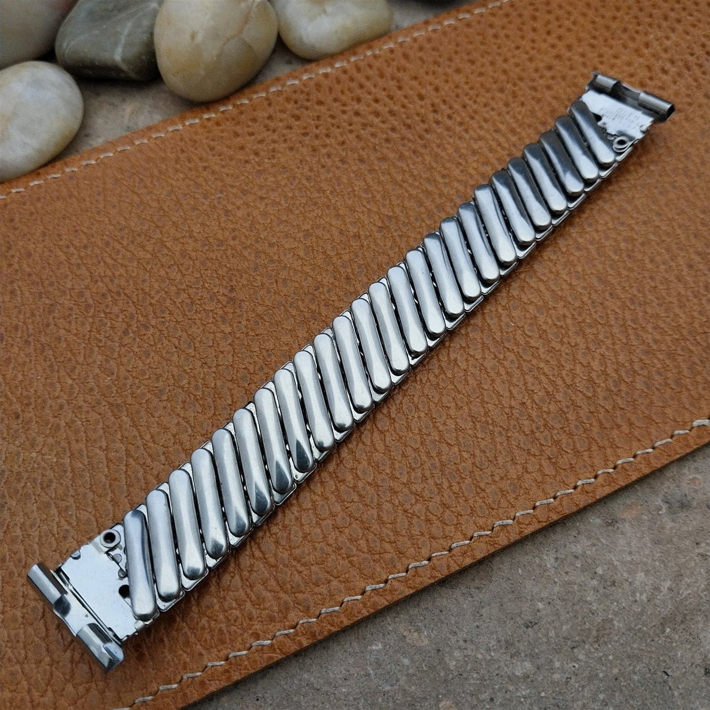 Vintage Glen 16mm 18mm 19mm Stainless Steel Expansion 1950s Unused Watch Band