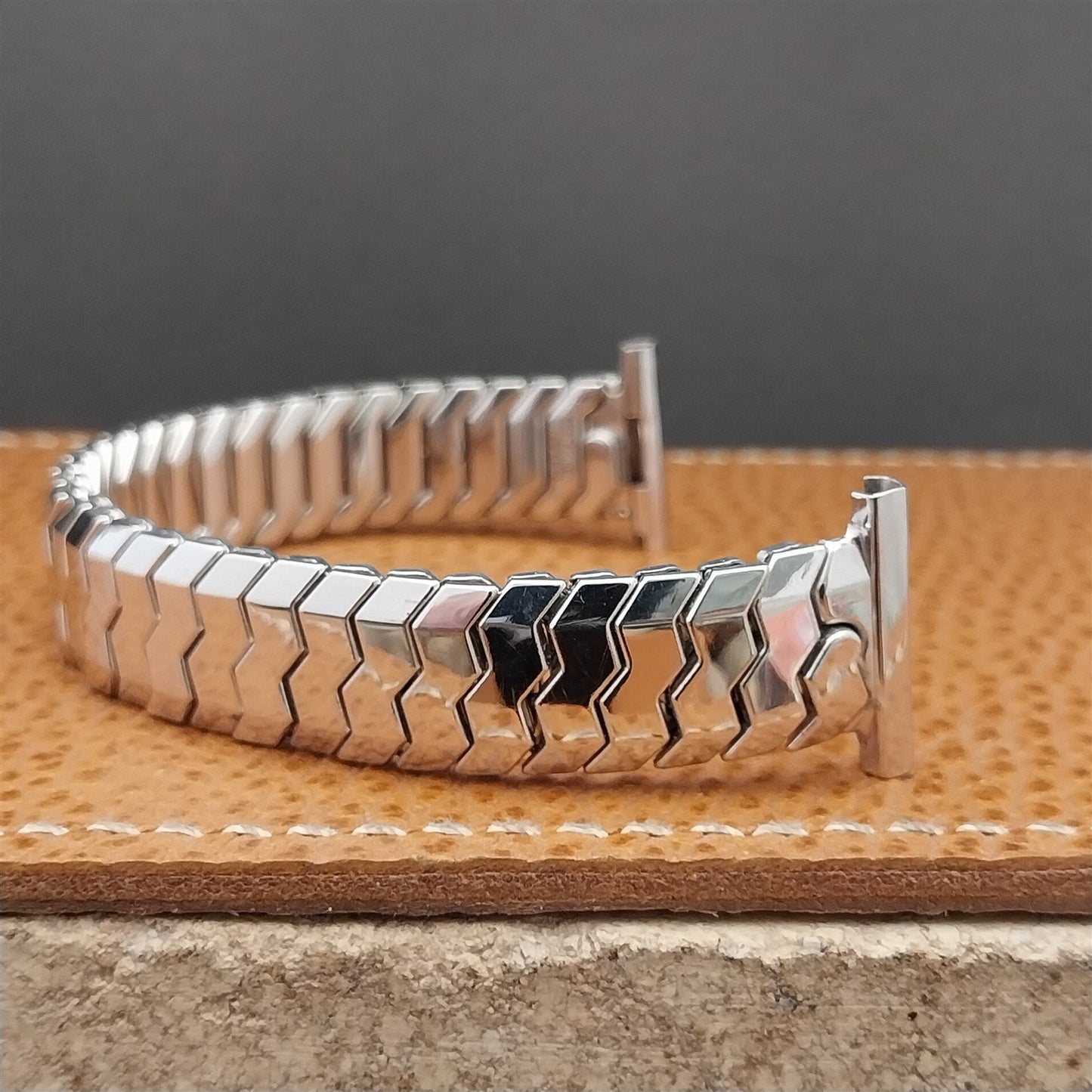 1948 10k White Gold-Filled Speidel Golden Knight USA Unused Vintage Watch Band