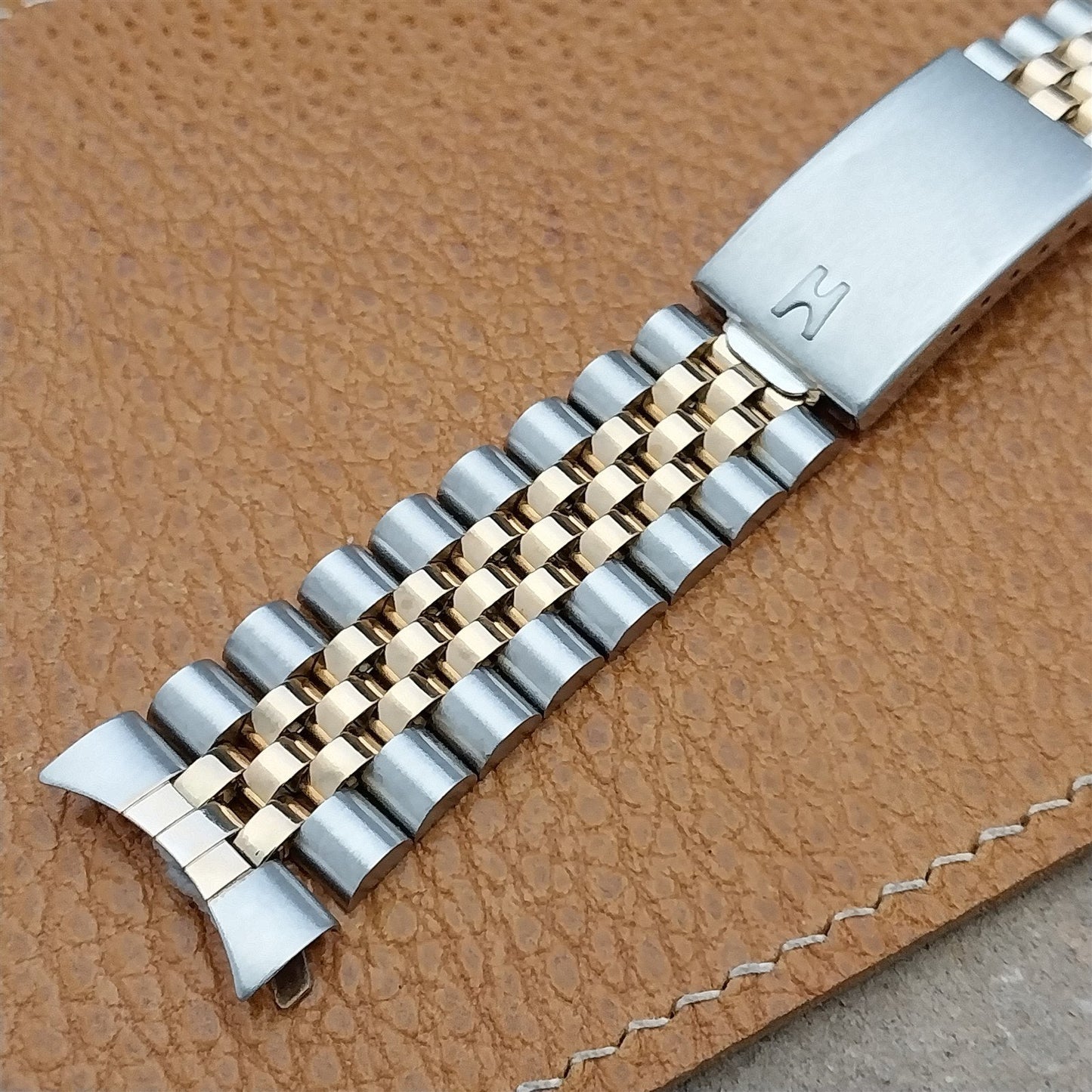 Vintage 20mm Hadley Stainless Steel & Gold Tone Jubilee Unused Watch Band
