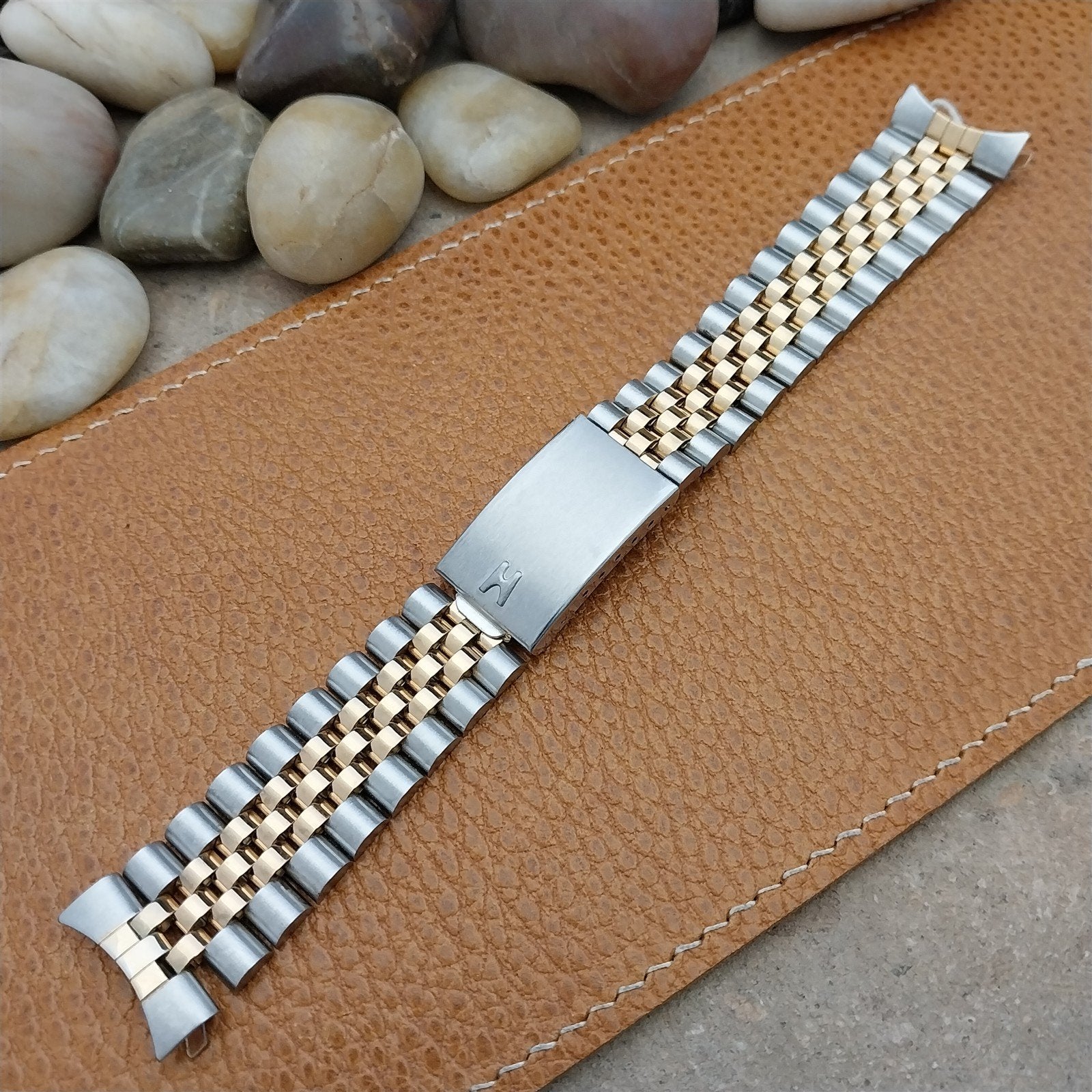 Vintage 20mm Hadley Stainless Steel & Gold Tone Jubilee Unused Watch Band