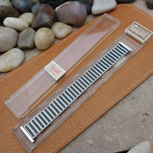 16mm 18mm 19mm Speidel USA Black & Stainless Twistoflex 1980s Unused Watch Band