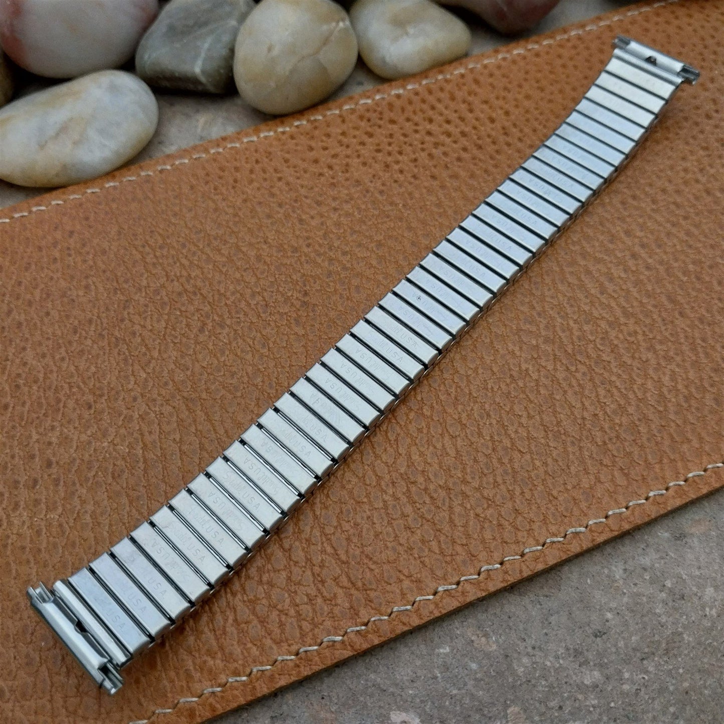 16mm 18mm 19mm Speidel USA Black & Stainless Twistoflex 1980s Unused Watch Band