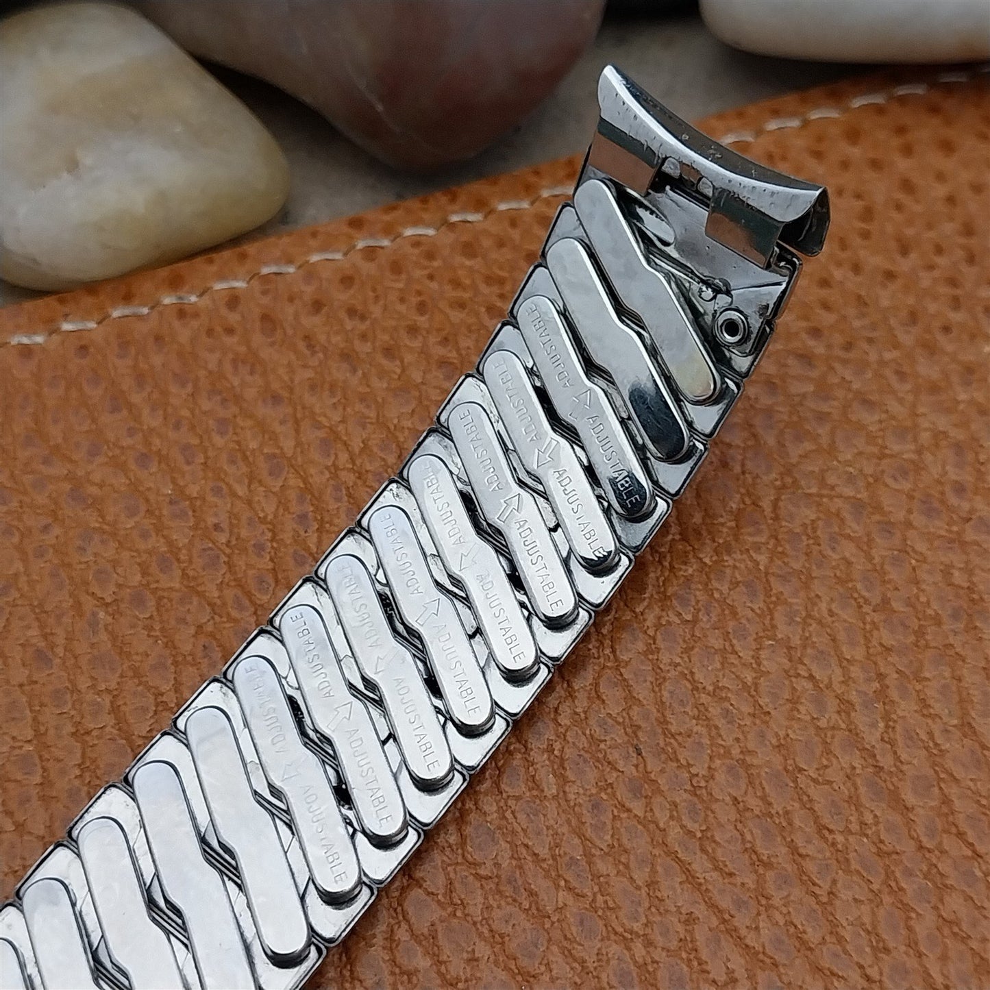 Vintage 17.2m Wide 1960s Baldwin Stainless Classic Stretch NOS Unused Watch Band