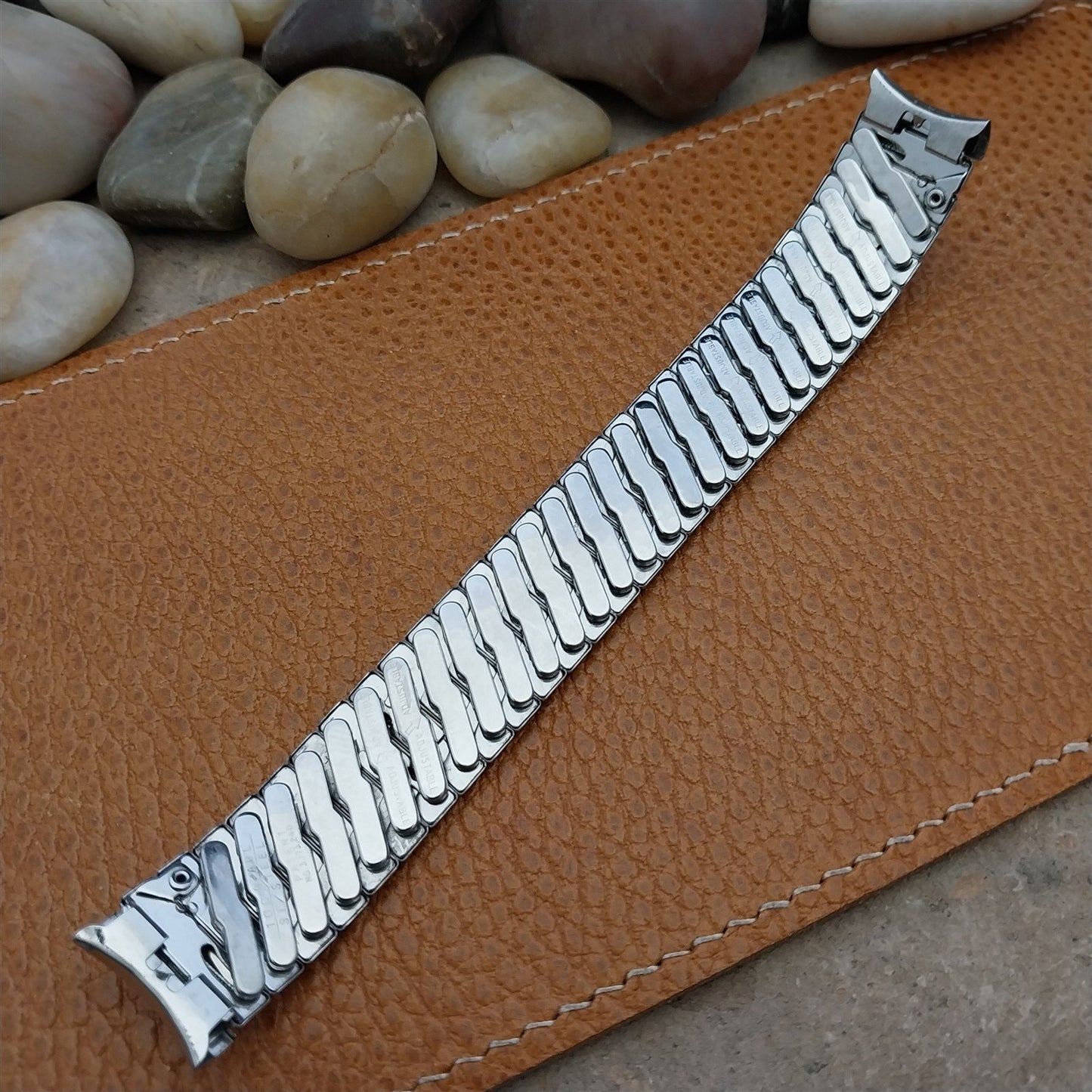 Vintage 17.2m Wide 1960s Baldwin Stainless Classic Stretch NOS Unused Watch Band