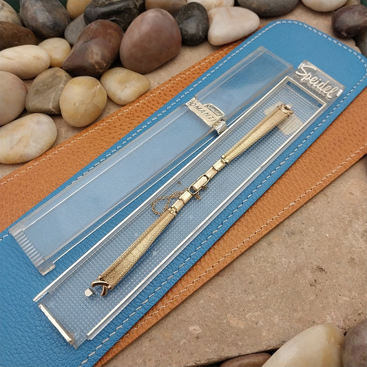 Ladies Speidel Yellow Gold Mesh Unused Classic 1960s Vintage Cocktail Watch Band