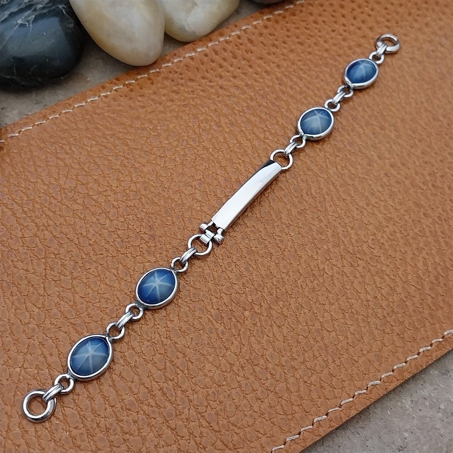Vintage 1960s Gold-Filled Stars of India Blue Sapphire Ladies Unused Watch Band