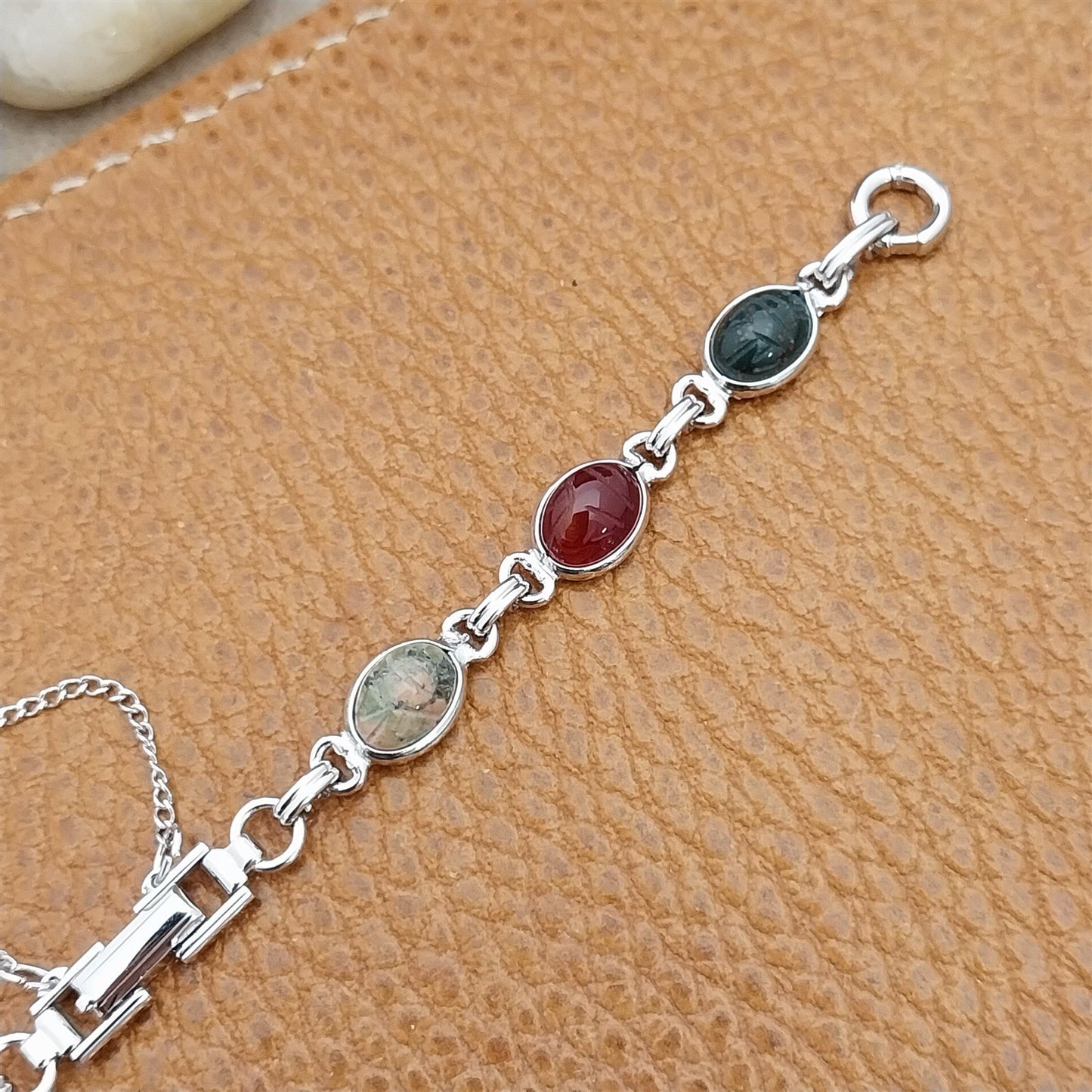 Vintage Kreisler Ladies Carved Scarabs & Gold-Filled 1960s Cocktail Watch Band