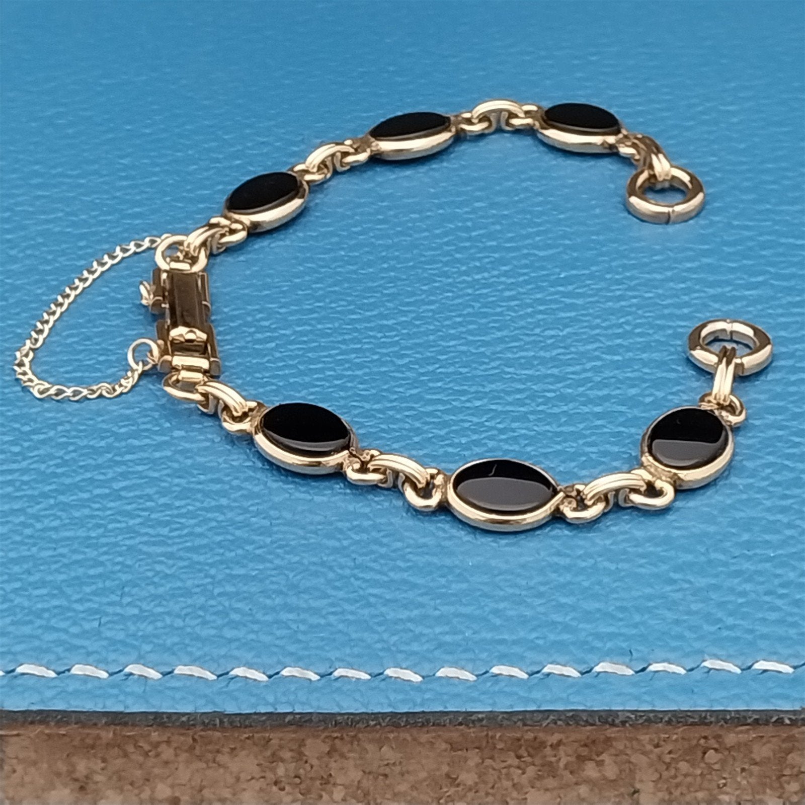 Ladies Kreisler White Gold-Fill & Onyx Unused 1960s Vintage Cocktail Watch Band