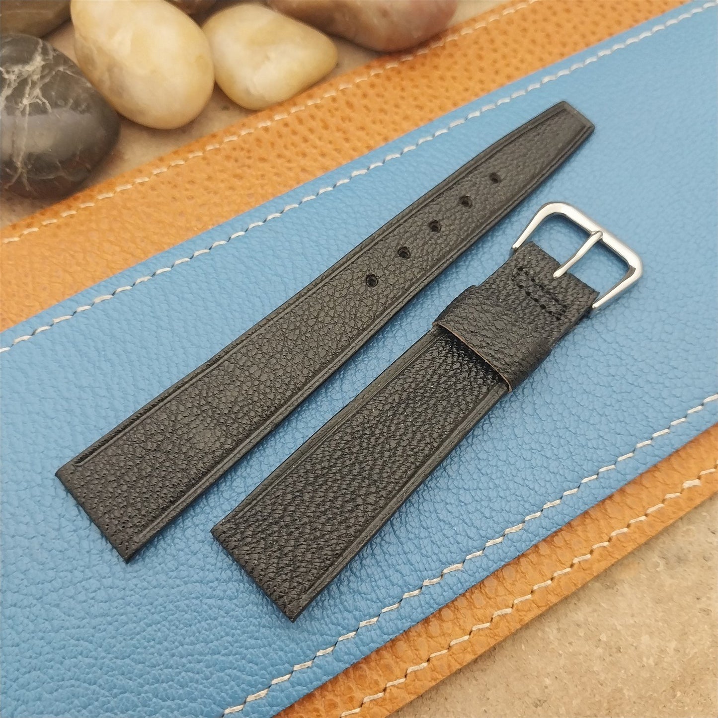 18mm English Morocco Single-Keeper Strap nos Vintage Classic Tapered Watch Band