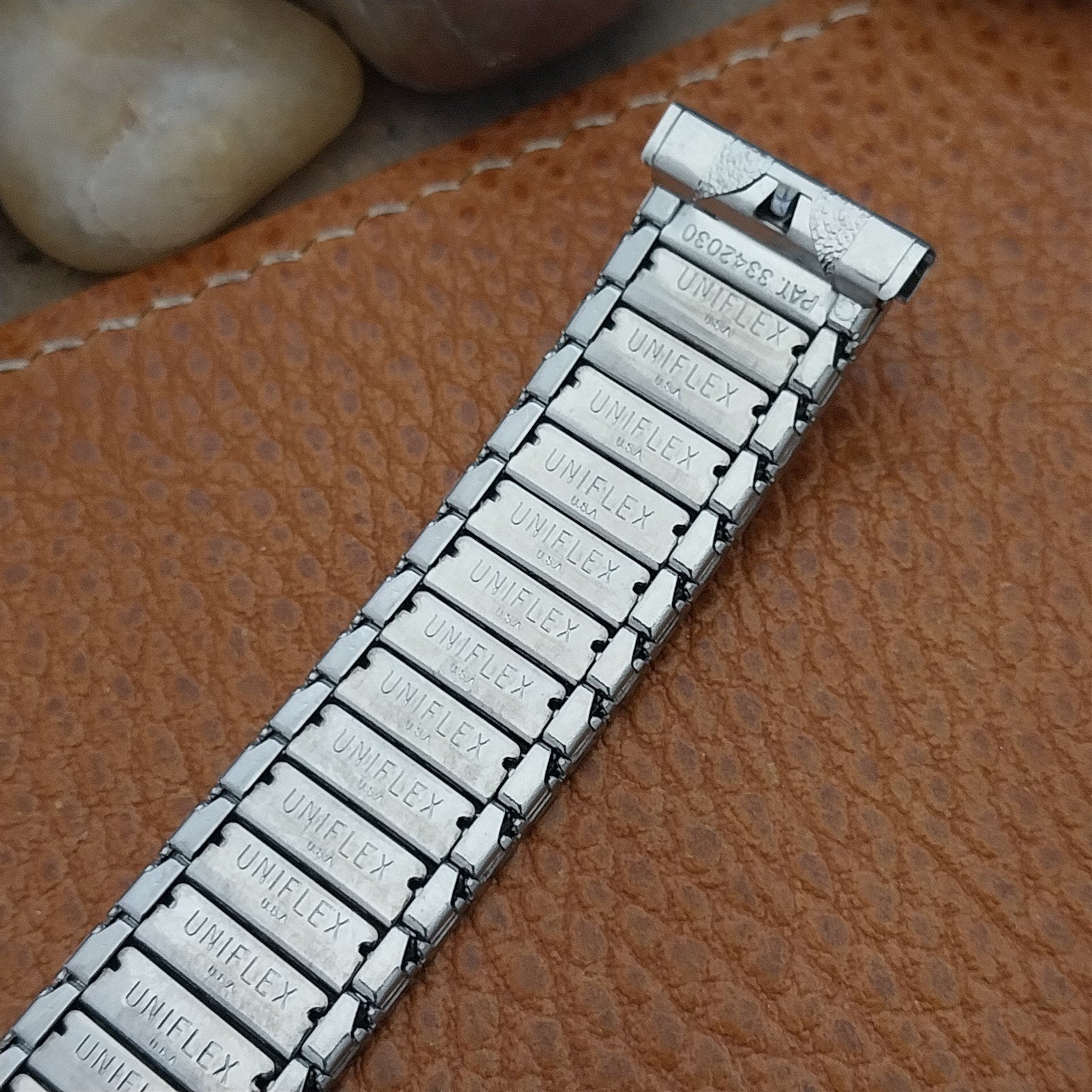 Vintage 17.3mm Uniflex Slim Classic Stainless Steel Expansion 1960s Watch Band