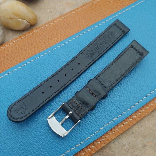 Vintage 14mm Hamilton Black Leather 1950s NOS Unused Classic Watch Band