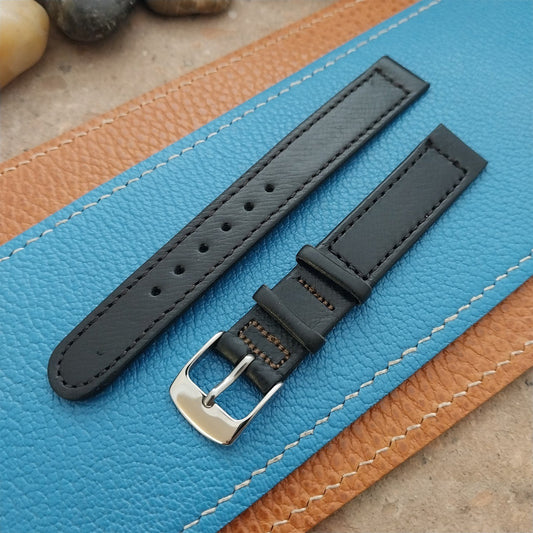 Vintage 14mm Hamilton Black Leather 1950s NOS Unused Classic Watch Band