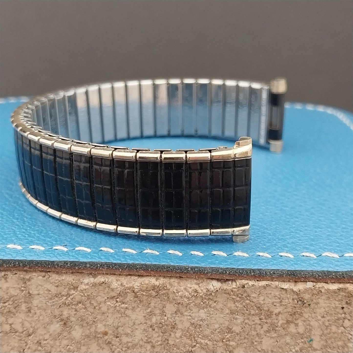 Vintage Speidel Romunda Black & Gold-Filled 19mm 18mm 17mm NOS 1970 Watch Band