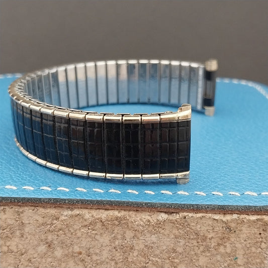 Vintage Speidel Romunda Black & Gold-Filled 19mm 18mm 17mm NOS 1970 Watch Band