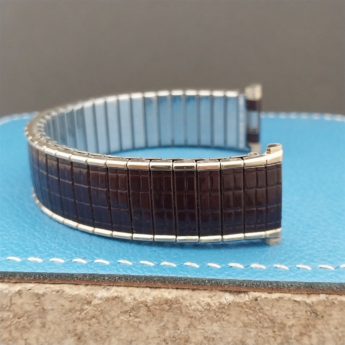 Vintage 19mm 18mm 17mm 1970 Speidel Romunda Rootbeer Brown& Gold-Fill Watch Band