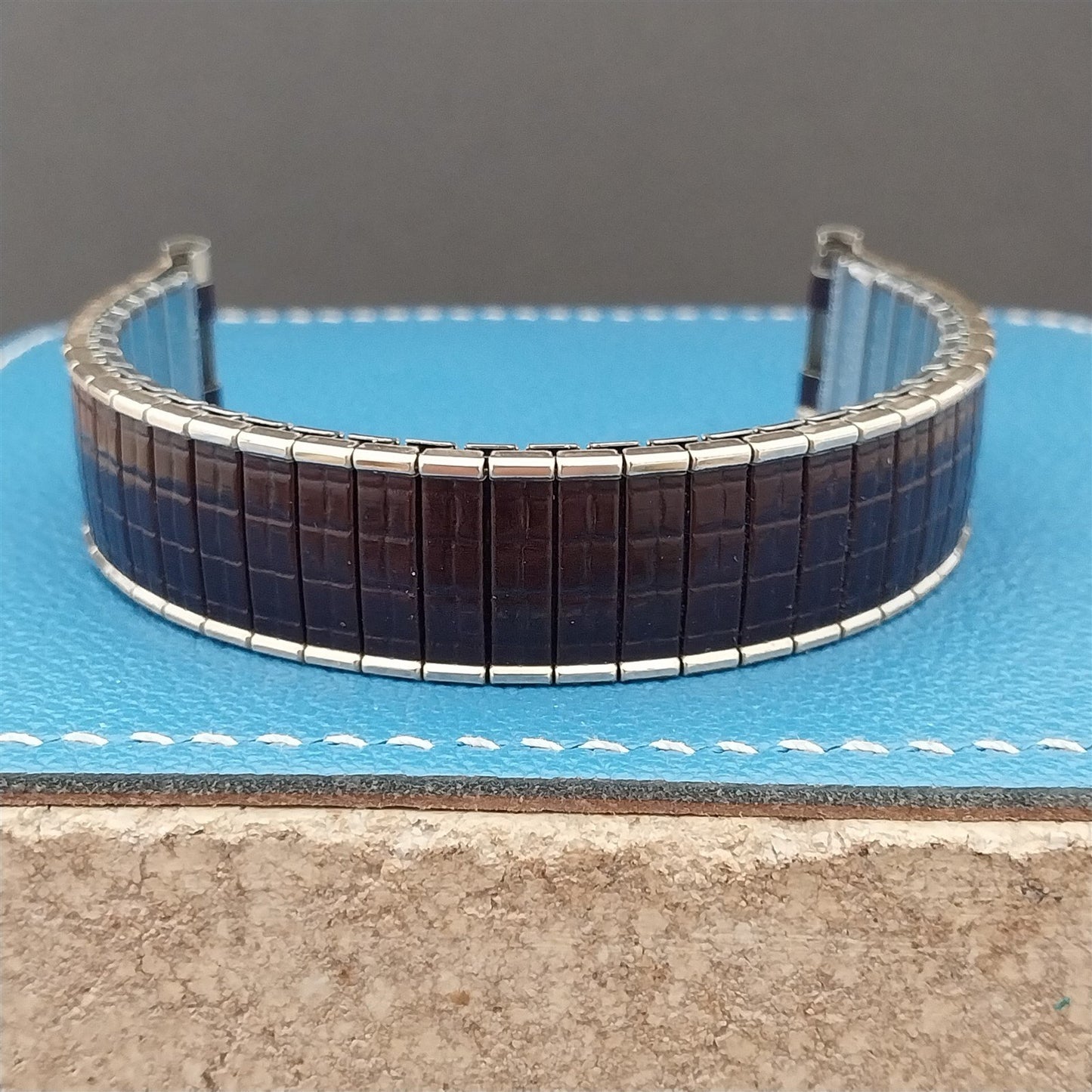 Vintage 19mm 18mm 17mm 1970 Speidel Romunda Rootbeer Brown& Gold-Fill Watch Band