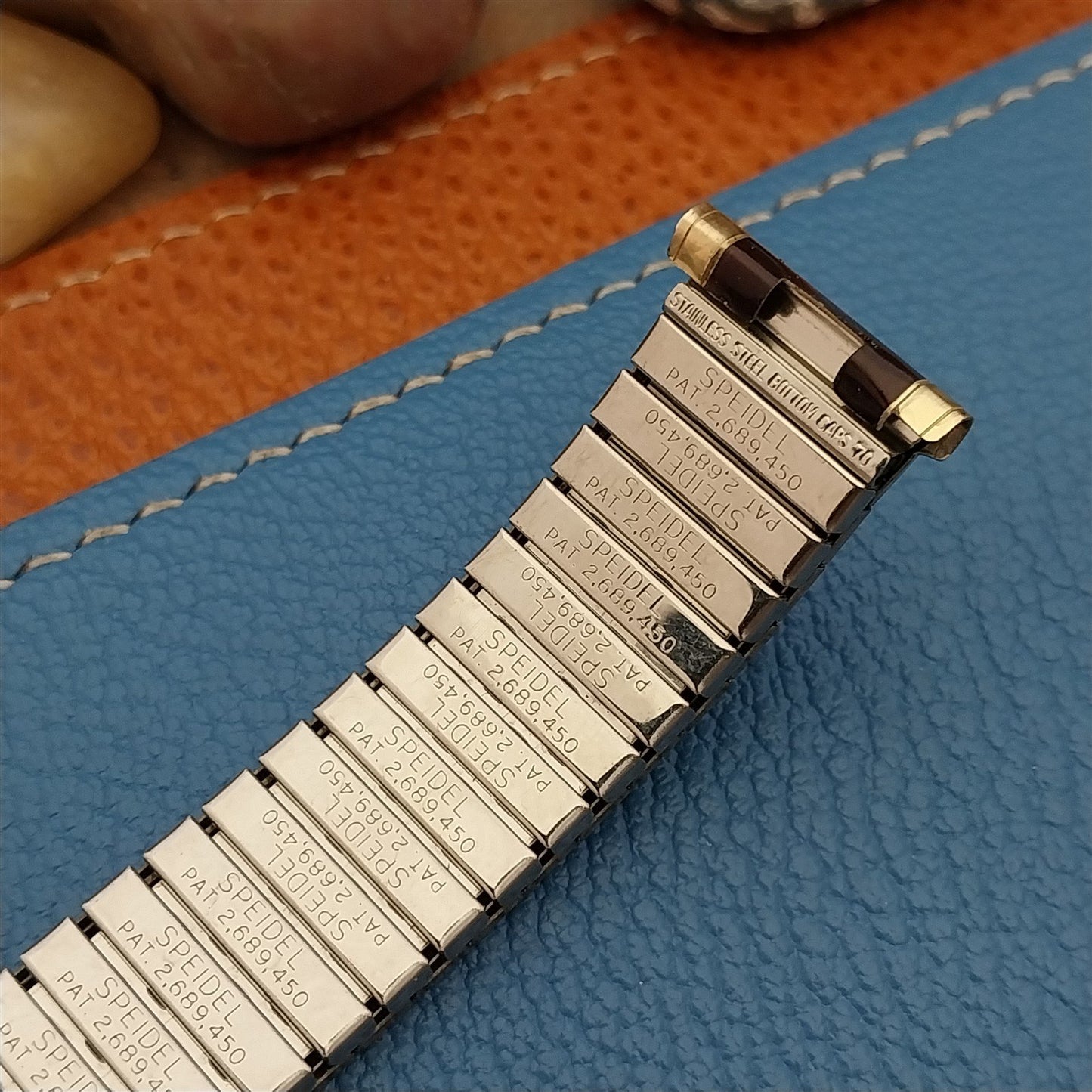 Vintage 19mm 18mm 17mm 1970 Speidel Romunda Rootbeer Brown& Gold-Fill Watch Band