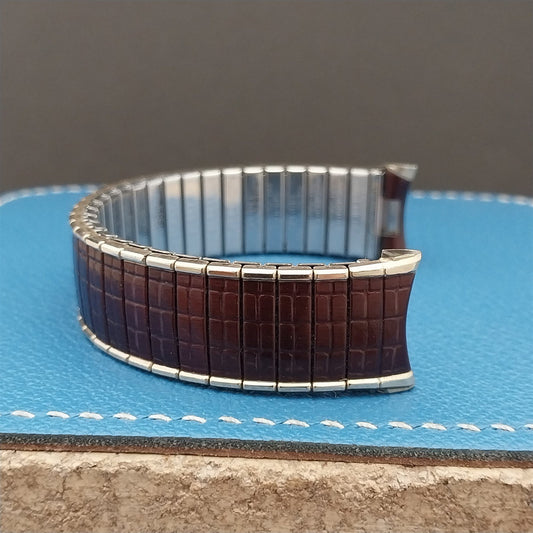 1967 Speidel Romunda Rootbeer Brown & 10k Gold-Filled Vintage Watch Band