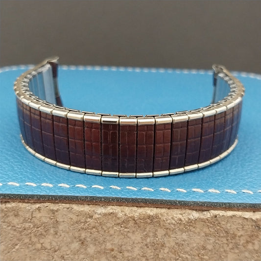 1967 Speidel Romunda Rootbeer Brown & 10k Gold-Filled Vintage Watch Band