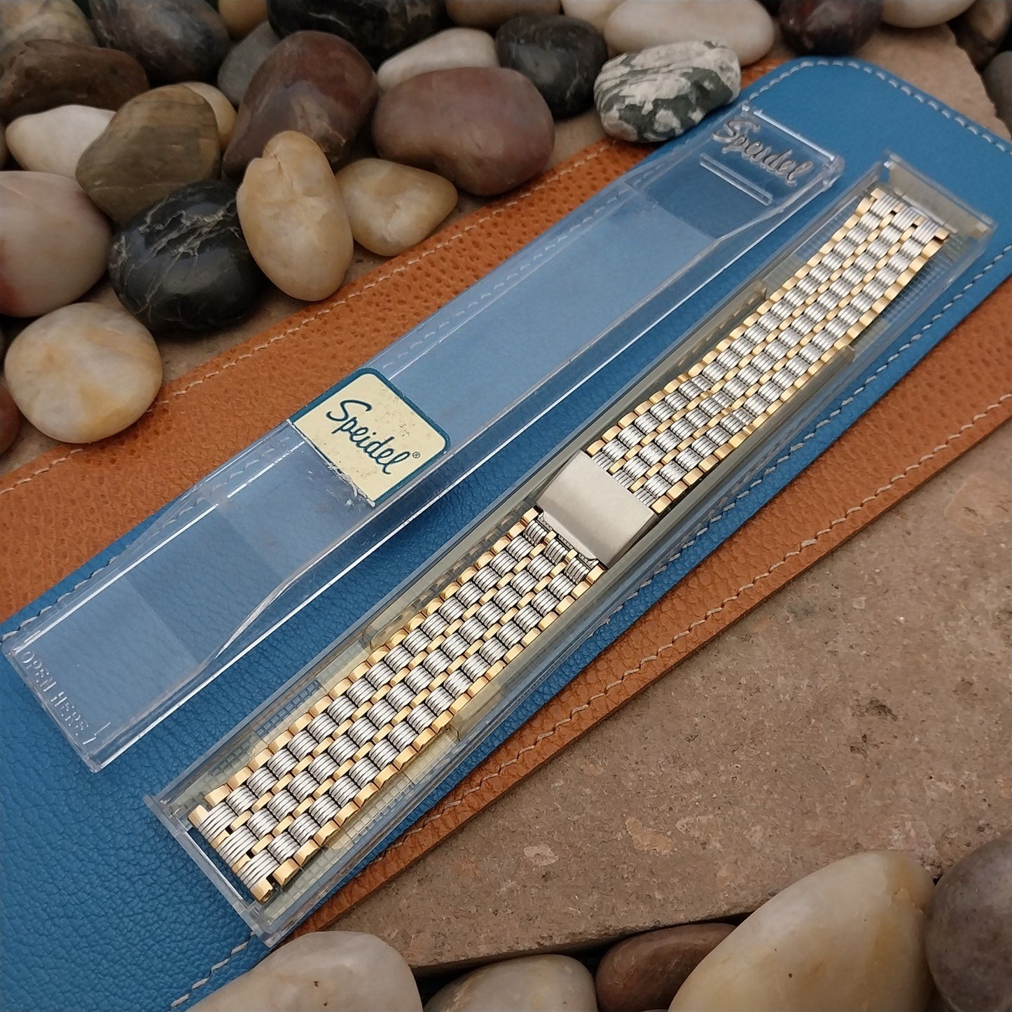 Vintage 18mm Speidel Gold-Tone & Stainless Steel Classic 1990s Unused Watch Band