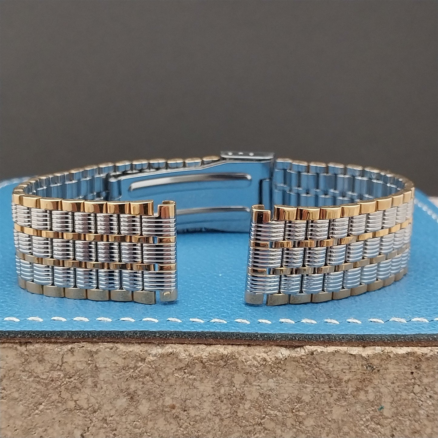 Vintage 18mm Speidel Gold-Tone & Stainless Steel Classic 1990s Unused Watch Band