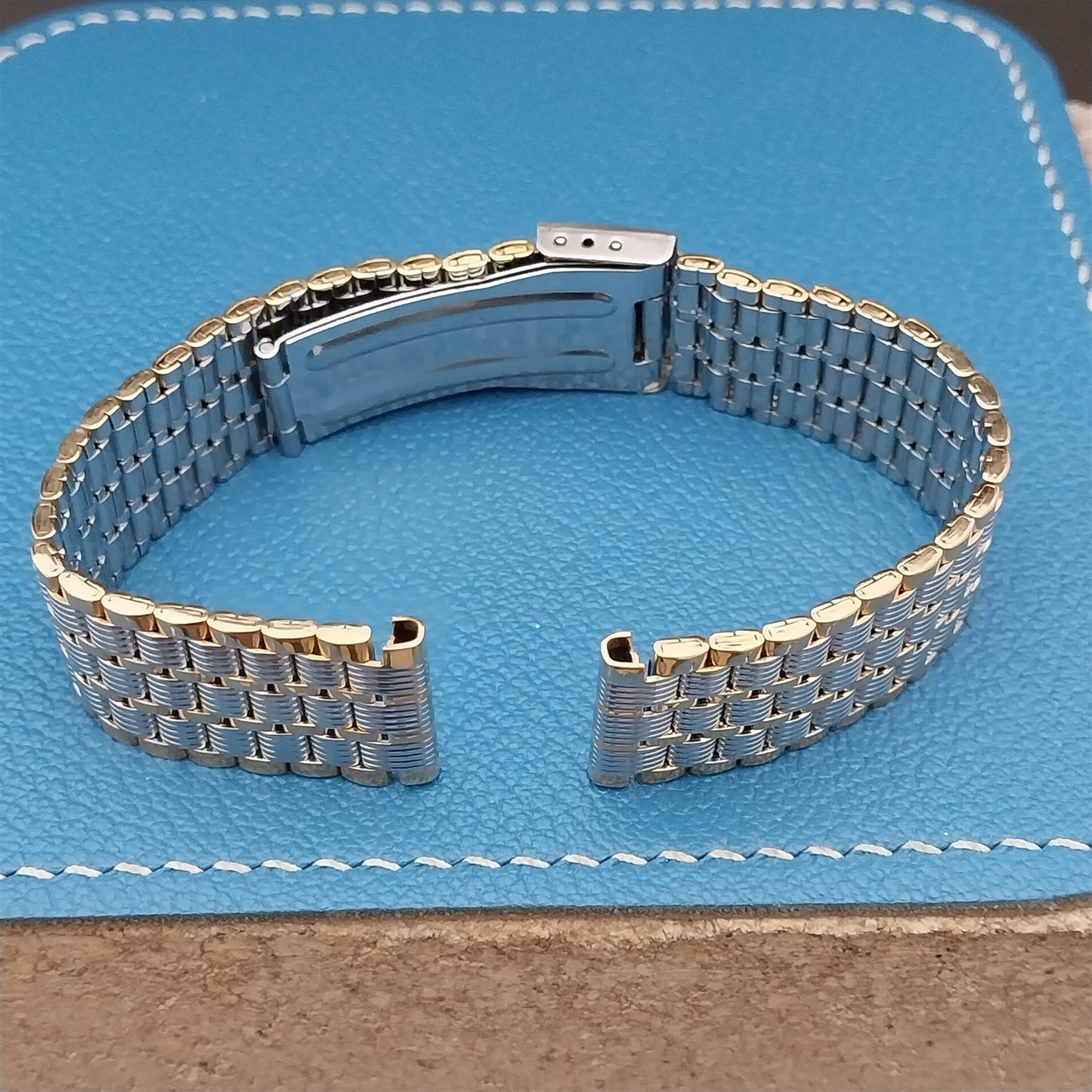 Vintage 18mm Speidel Gold-Tone & Stainless Steel Classic 1990s Unused Watch Band