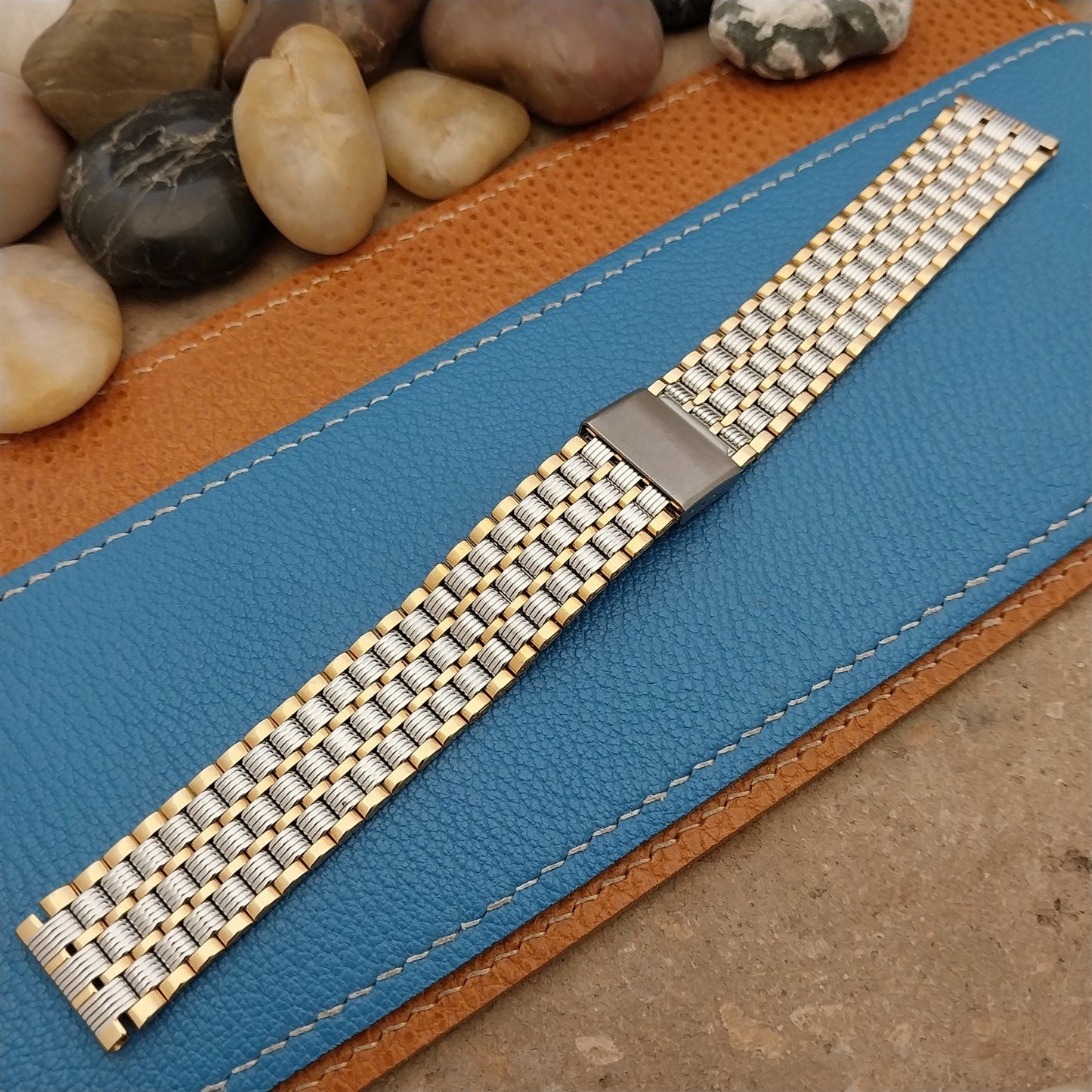 Vintage 18mm Speidel Gold-Tone & Stainless Steel Classic 1990s Unused Watch Band