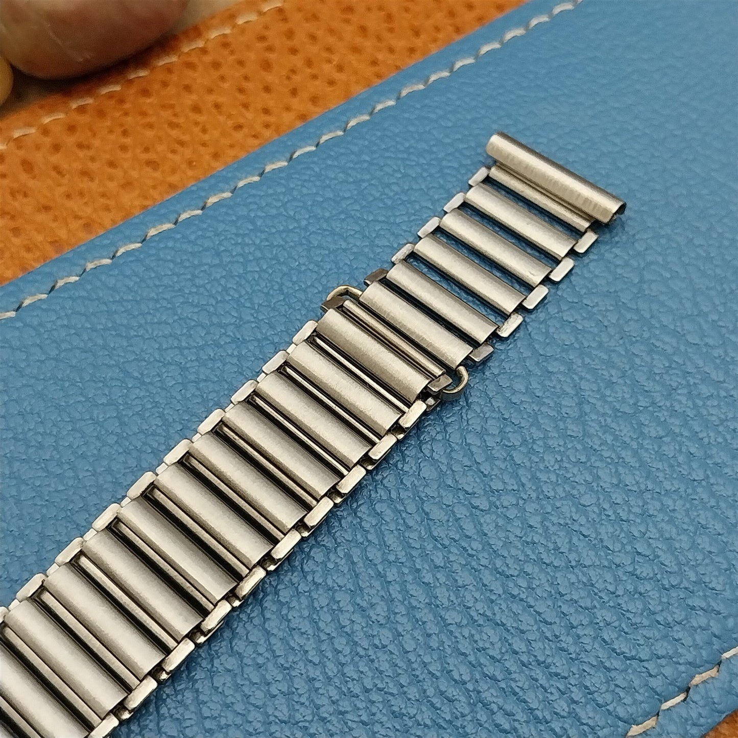 Vintage 16mm Swiss Stainless Steel Bamboo Link Unused 1940s Classic Watch Band