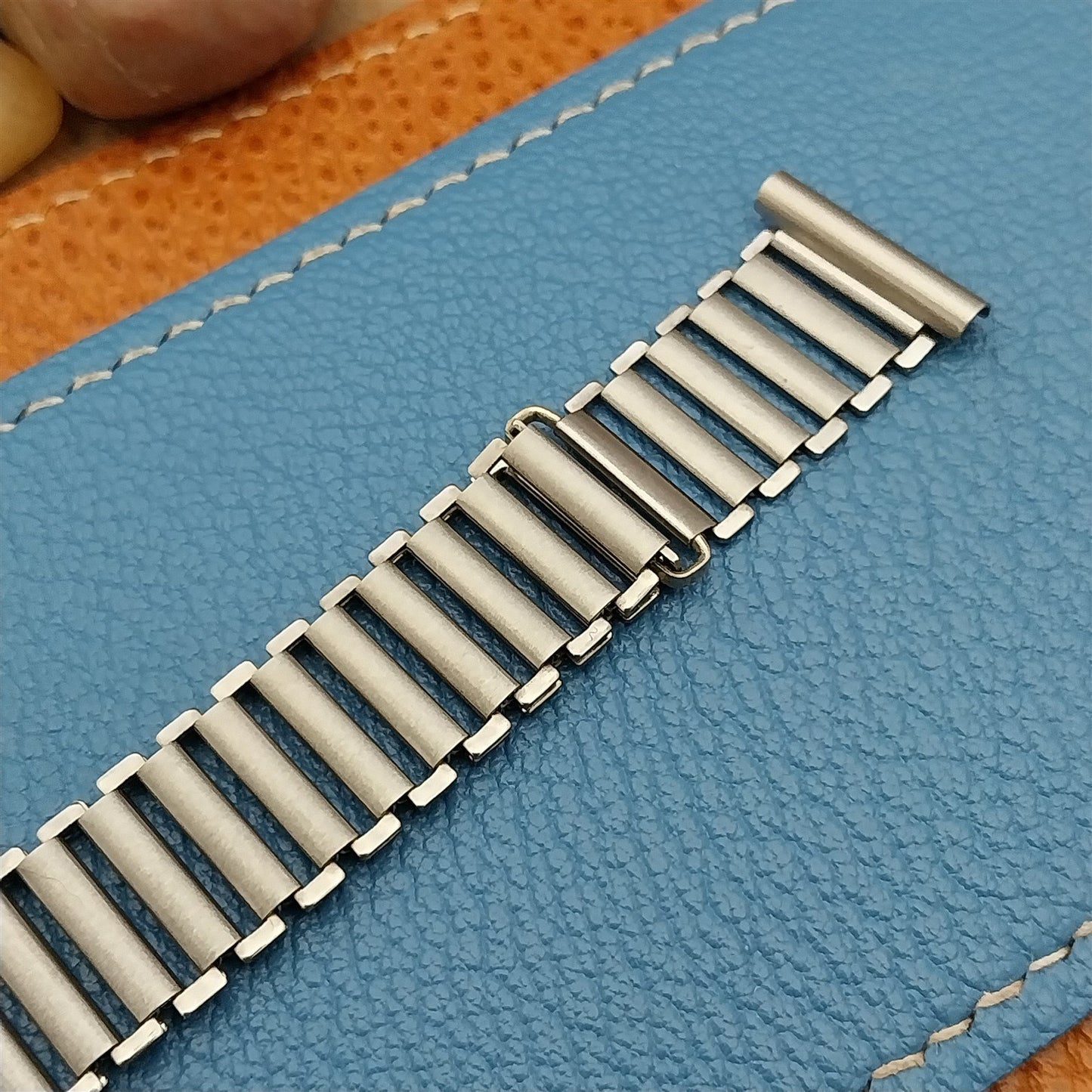 Vintage 18mm Swiss Stainless Steel Bamboo Link Unused 1940s Classic Watch Band