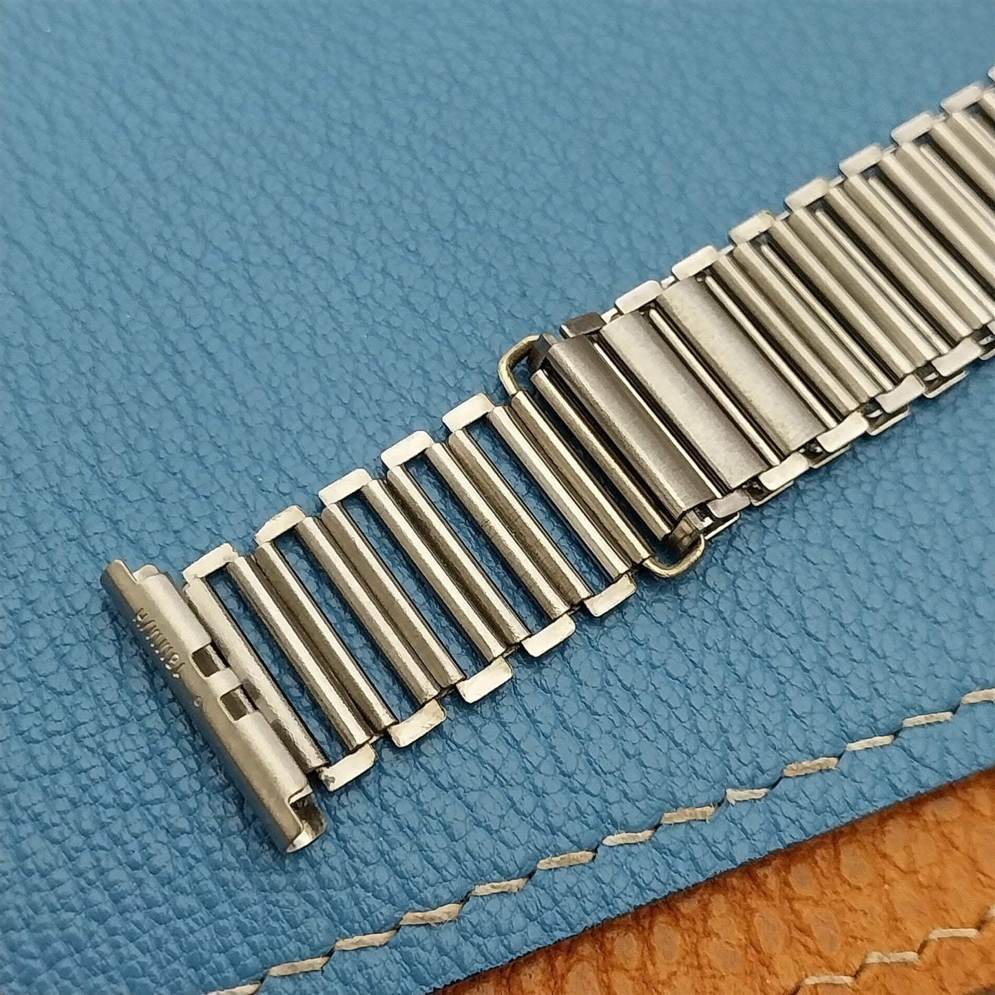 Vintage 18mm Swiss Stainless Steel Bamboo Link Unused 1940s Classic Watch Band