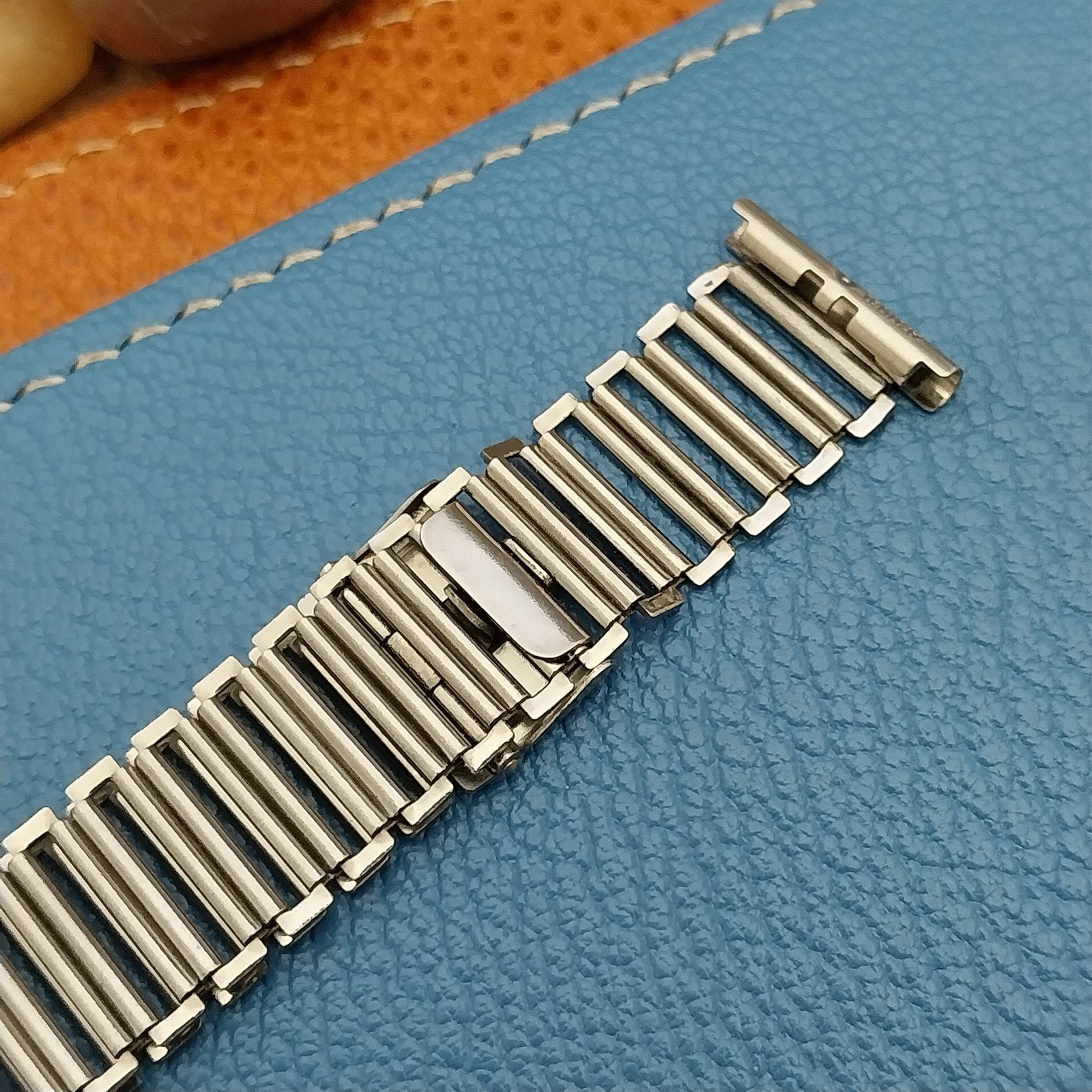 Vintage 18mm Swiss Stainless Steel Bamboo Link Unused 1940s Classic Watch Band