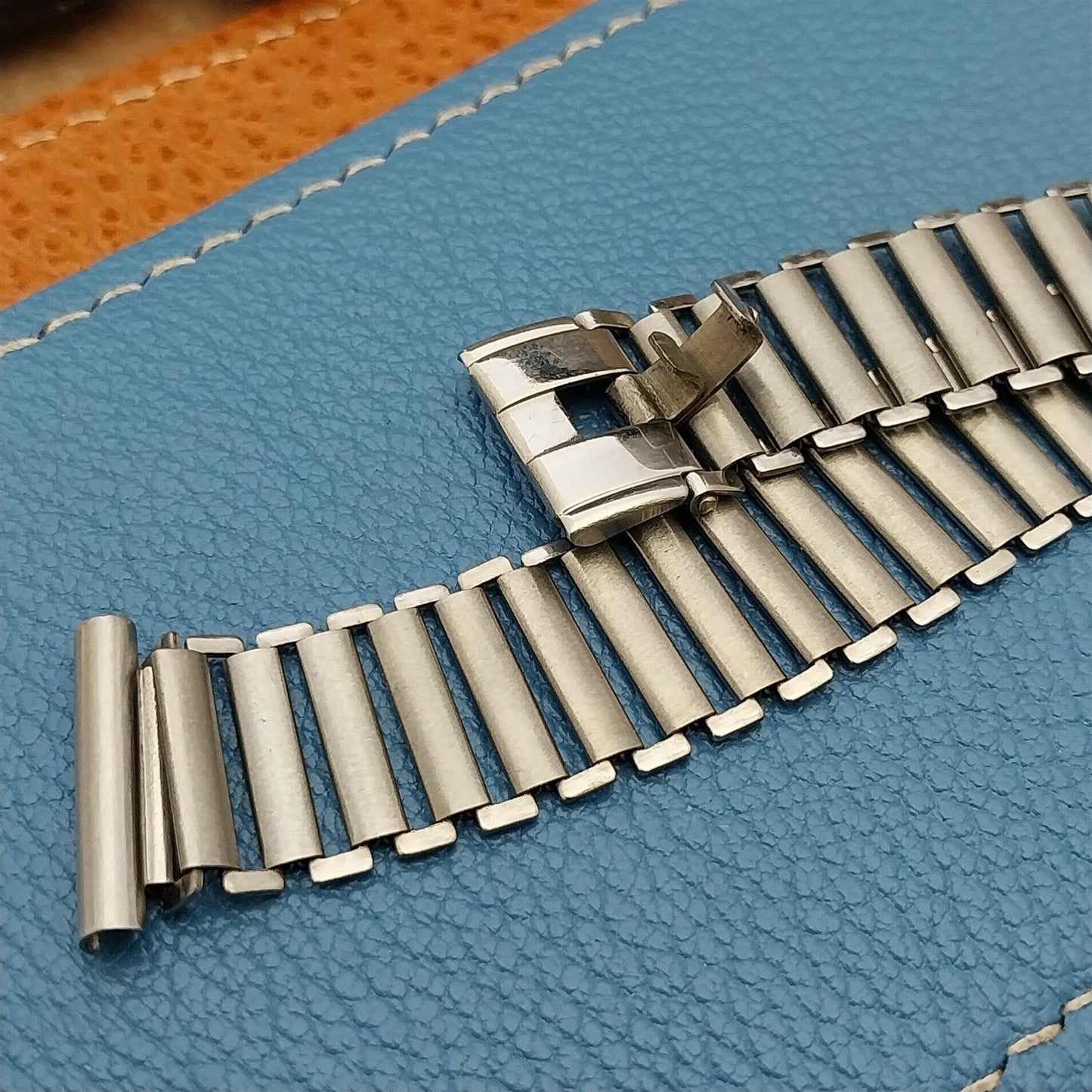 Vintage 18mm Swiss Stainless Steel Bamboo Link Unused 1940s Classic Watch Band