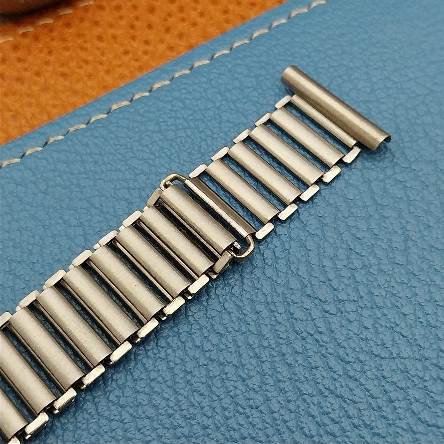 Vintage 19mm Swiss Stainless Steel Bamboo Link Unused 1940s Classic Watch Band