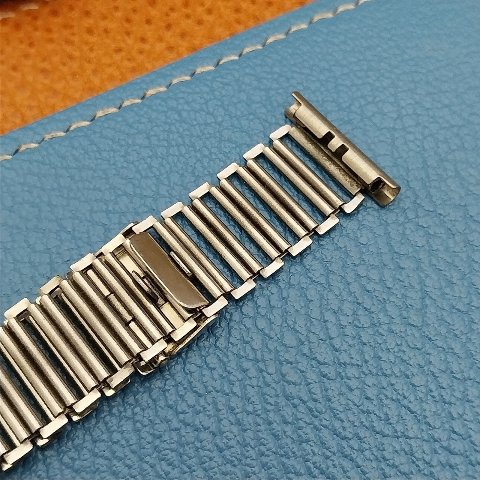 Vintage 19mm Swiss Stainless Steel Bamboo Link Unused 1940s Classic Watch Band