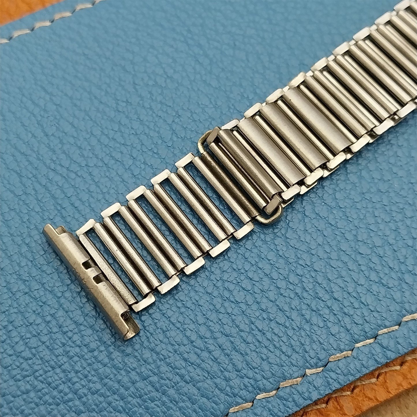 Vintage 19mm Swiss Stainless Steel Bamboo Link Unused 1940s Classic Watch Band
