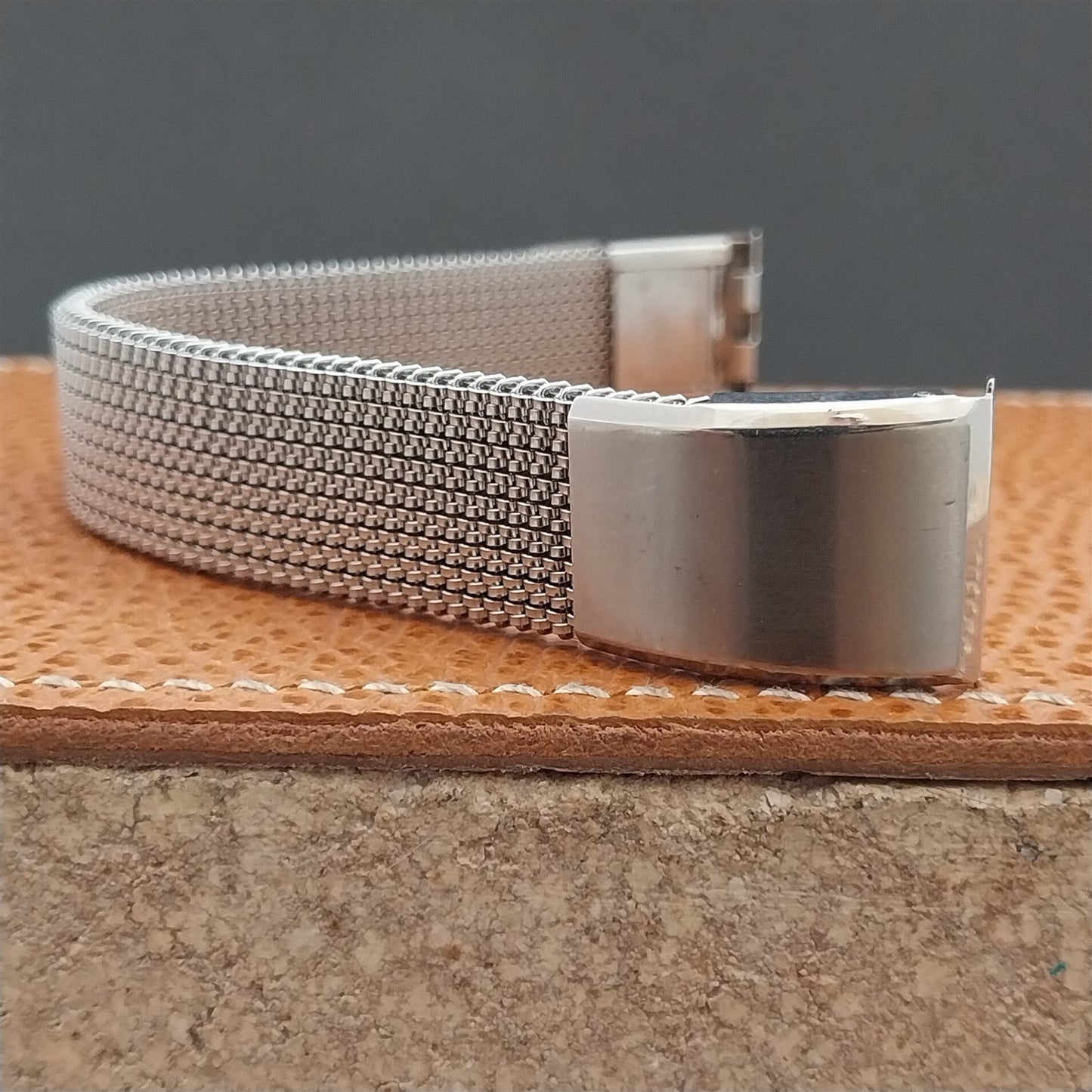 19mm 18mm Vintage Stainless Steel Evinger Expansion Mesh Unused Watch Band