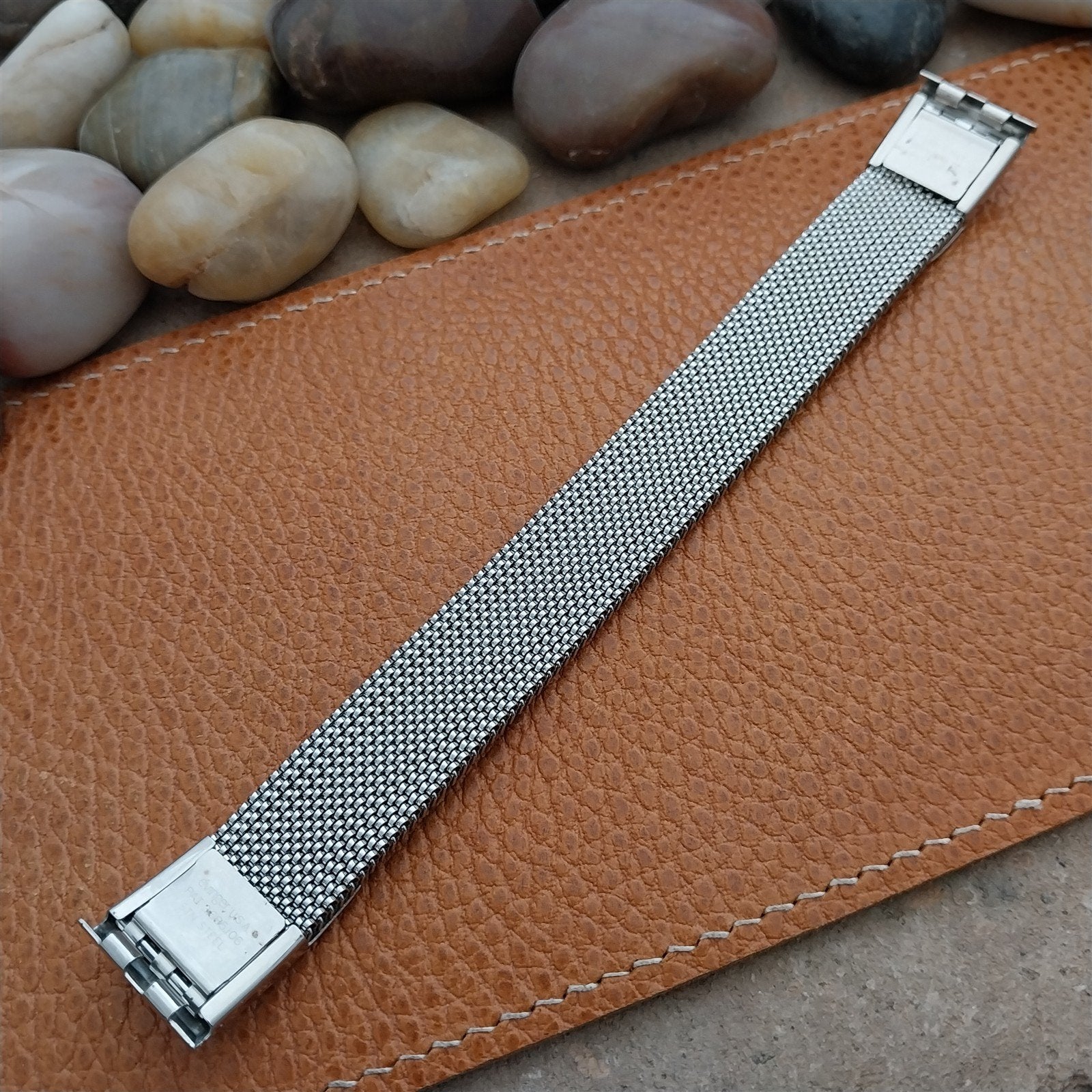 19mm 18mm Vintage Stainless Steel Evinger Expansion Mesh Unused Watch Band