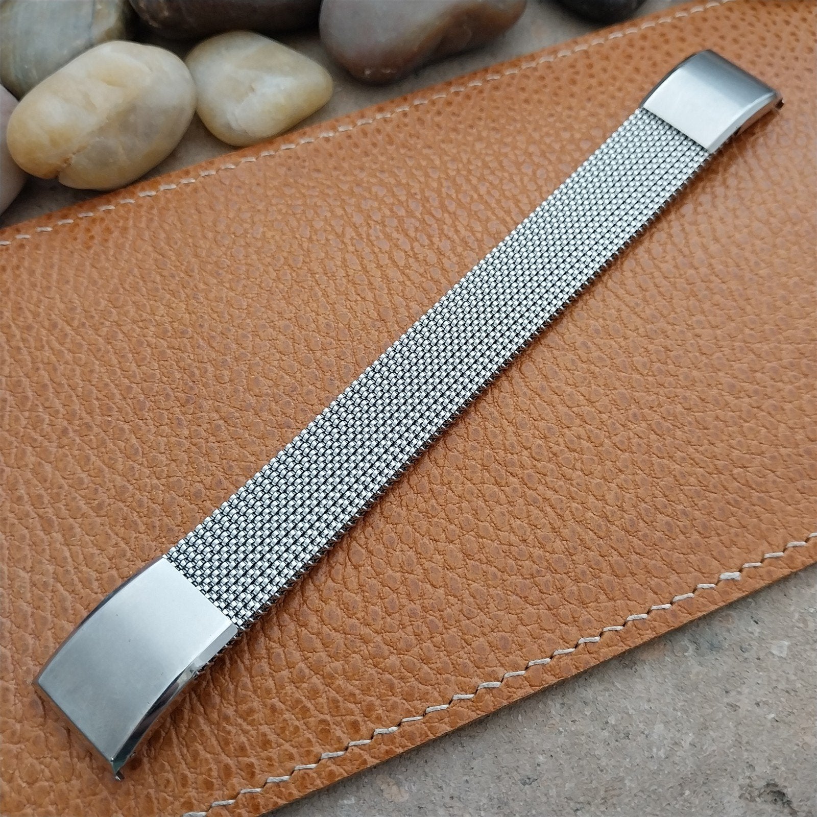 19mm 18mm Vintage Stainless Steel Evinger Expansion Mesh Unused Watch Band