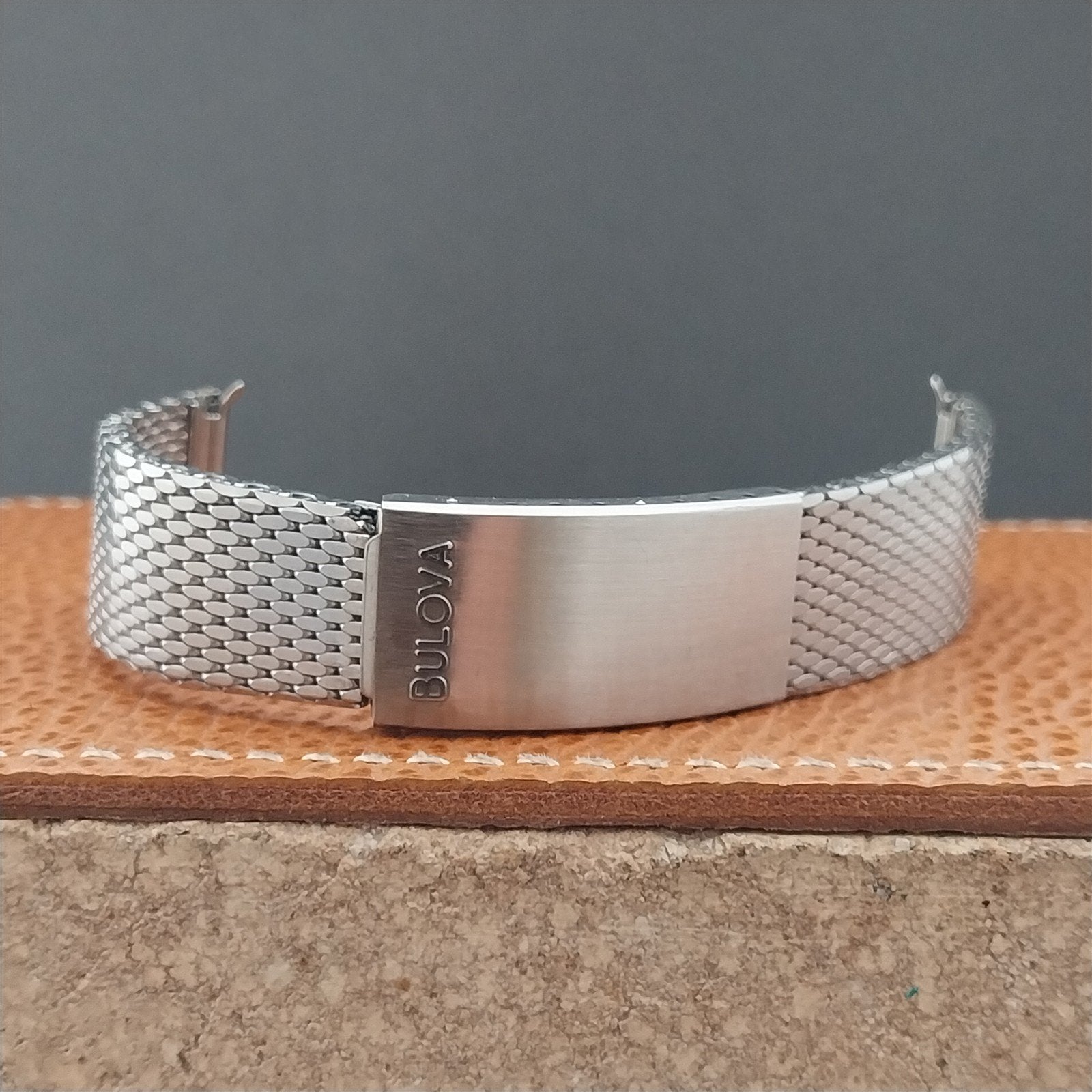 Vintage Bulova 19mm Stainless Steel Mesh Accutron unused nos Watch Band