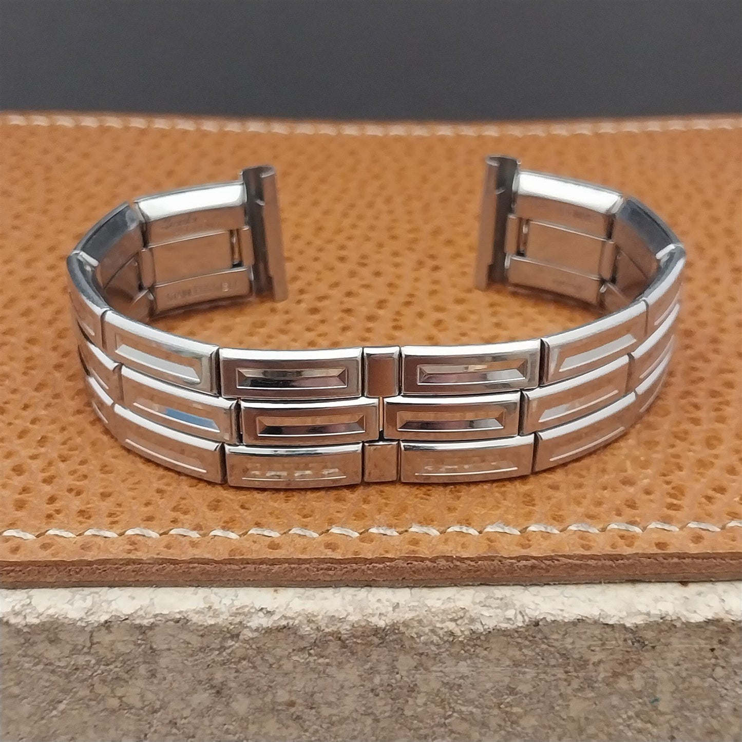 Vintage 17.2mm Stainless Kreisler Imperial Brick Link Classic 1950s Watch Band